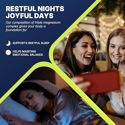 Miniatura 4 de Complejo de magnesio - 300 mg de magnesio de malato, glicinato y citrato - Apoya el alivio del estrés y el sueño, nervios y metabolismo, relajación