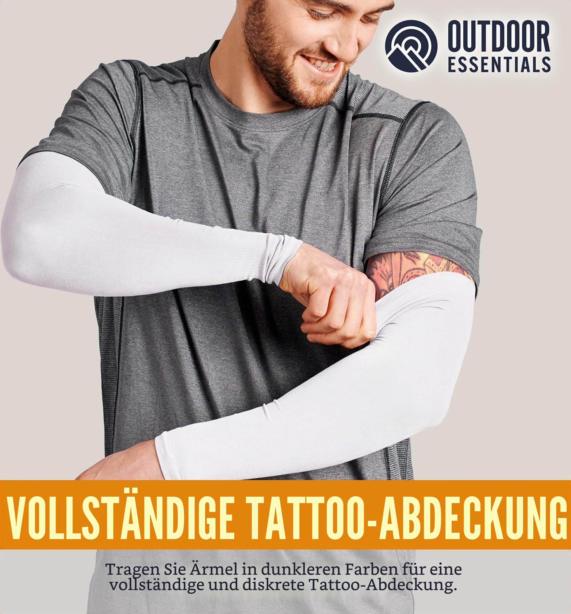 UV-Sonnenschutz Kompressions-Armstulpen – Tattoo Cover Up – kühlende Sportbandage für Fußball, Golf & Volleyball