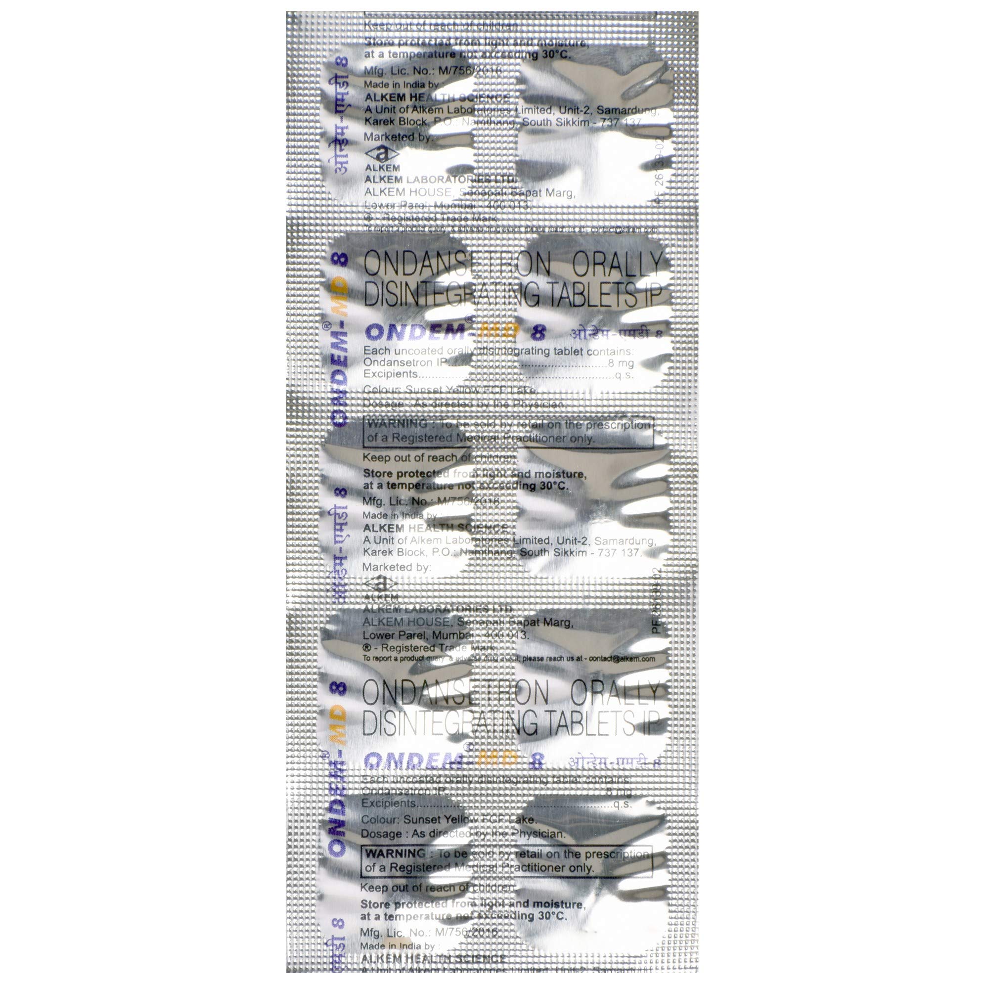 Ondem-MD 8 - Strip of 10 Tablets