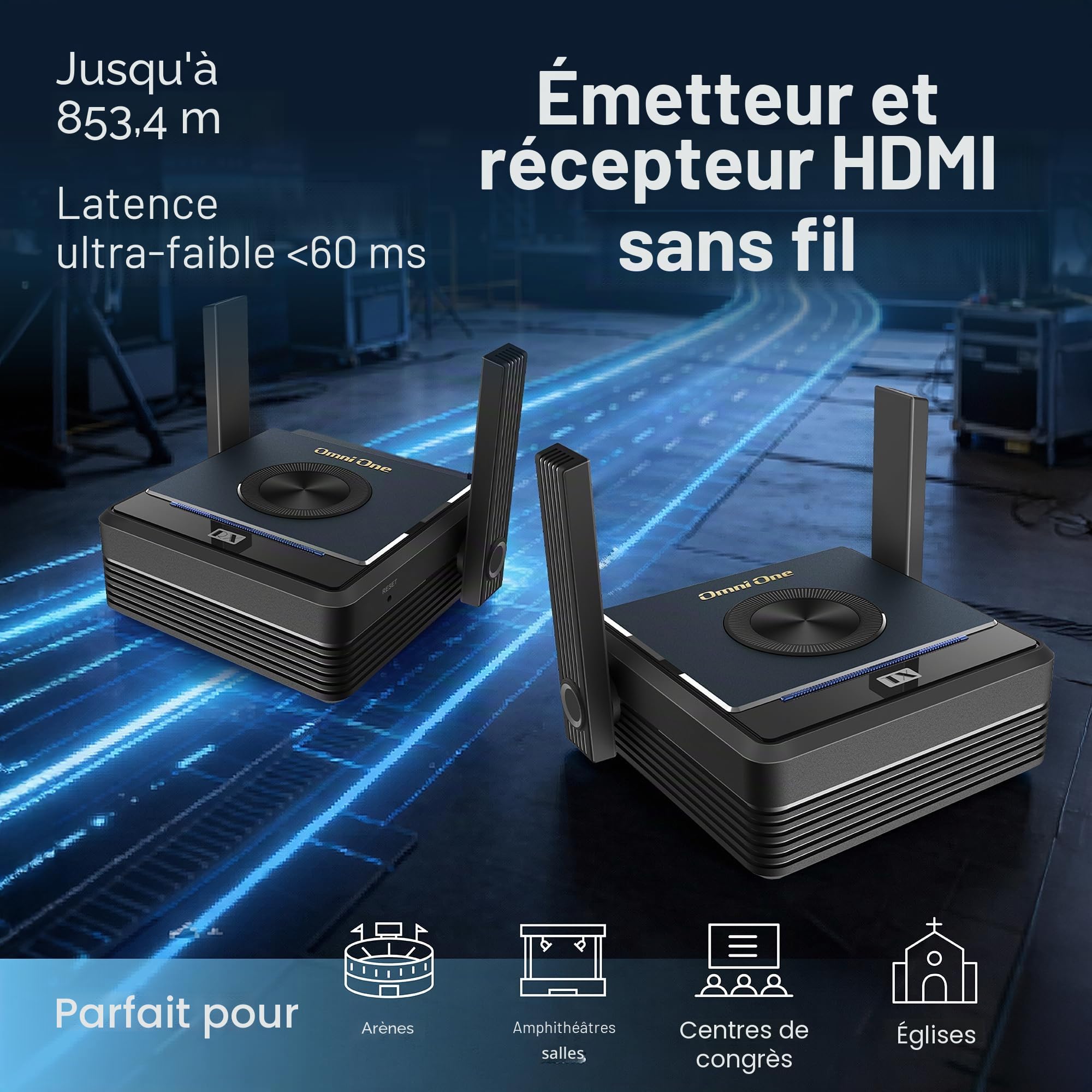 EZCast Omni One Extendeur HDMI sans Fil – Dongle HDMI 4K pour écran Mirroring, AirPlay, Miracast, DLNA – Compatible avec iOS, Android, Windows, MacOS, Smart TV et projecteurs