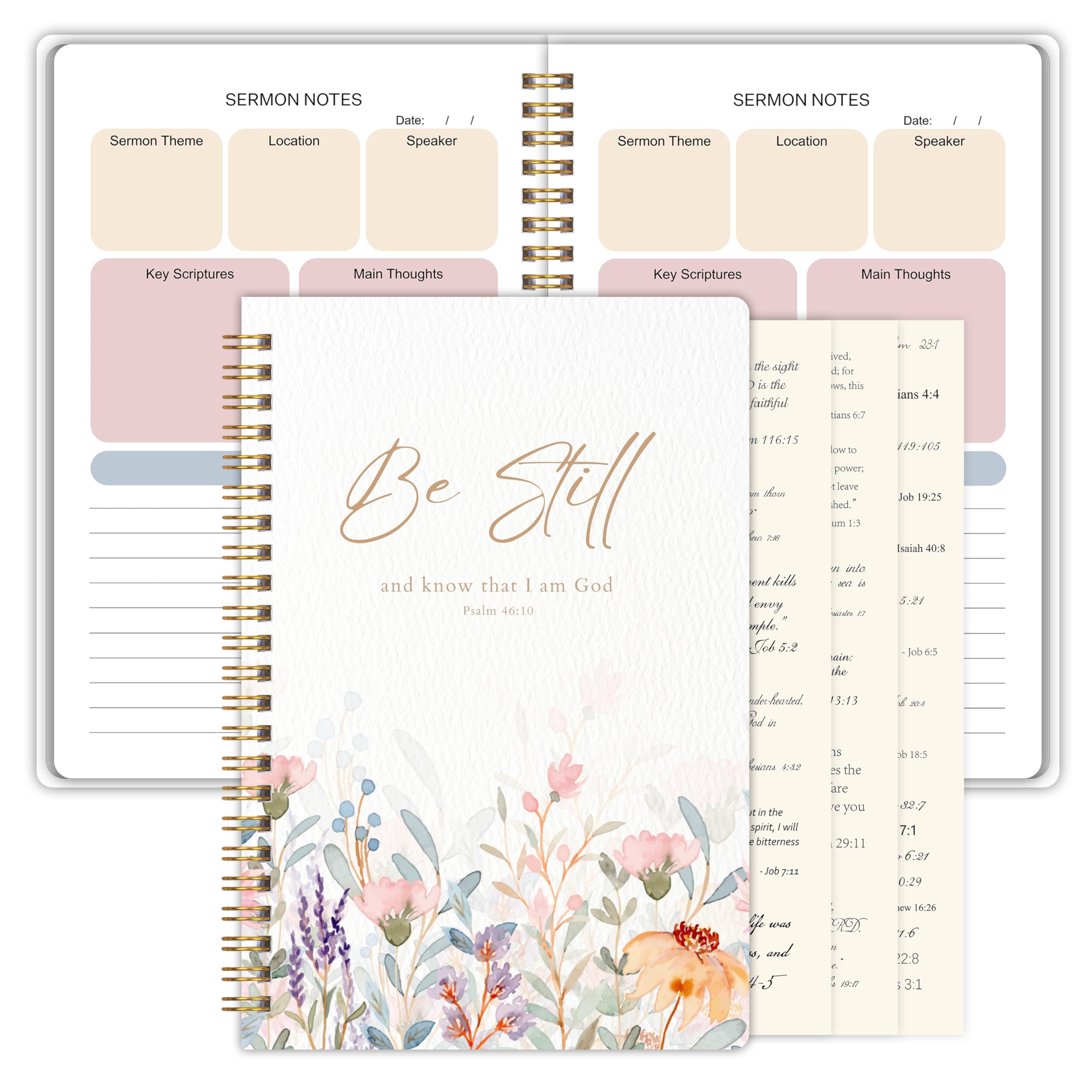 Bible Study Journal - Church Notes Journal - Soap Bible Study Notebook for Women - Bible Notebooks for Note Taking - Based Religious Gifts