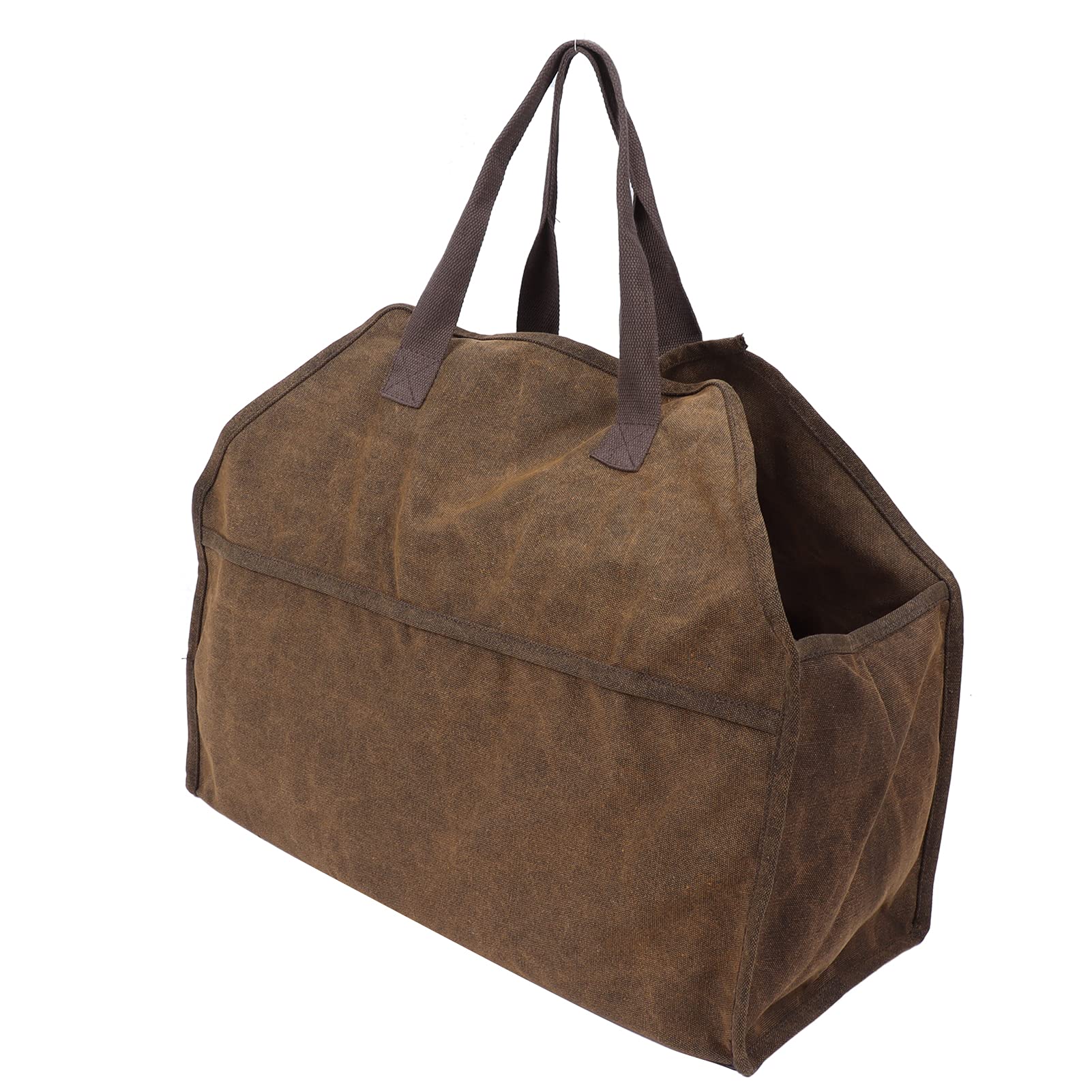 Portador de leña, bolsa de leña de lona pesada con asa, soporte para leña para chimenea, accesorios de almacenamiento para estufa para acampar en interiores