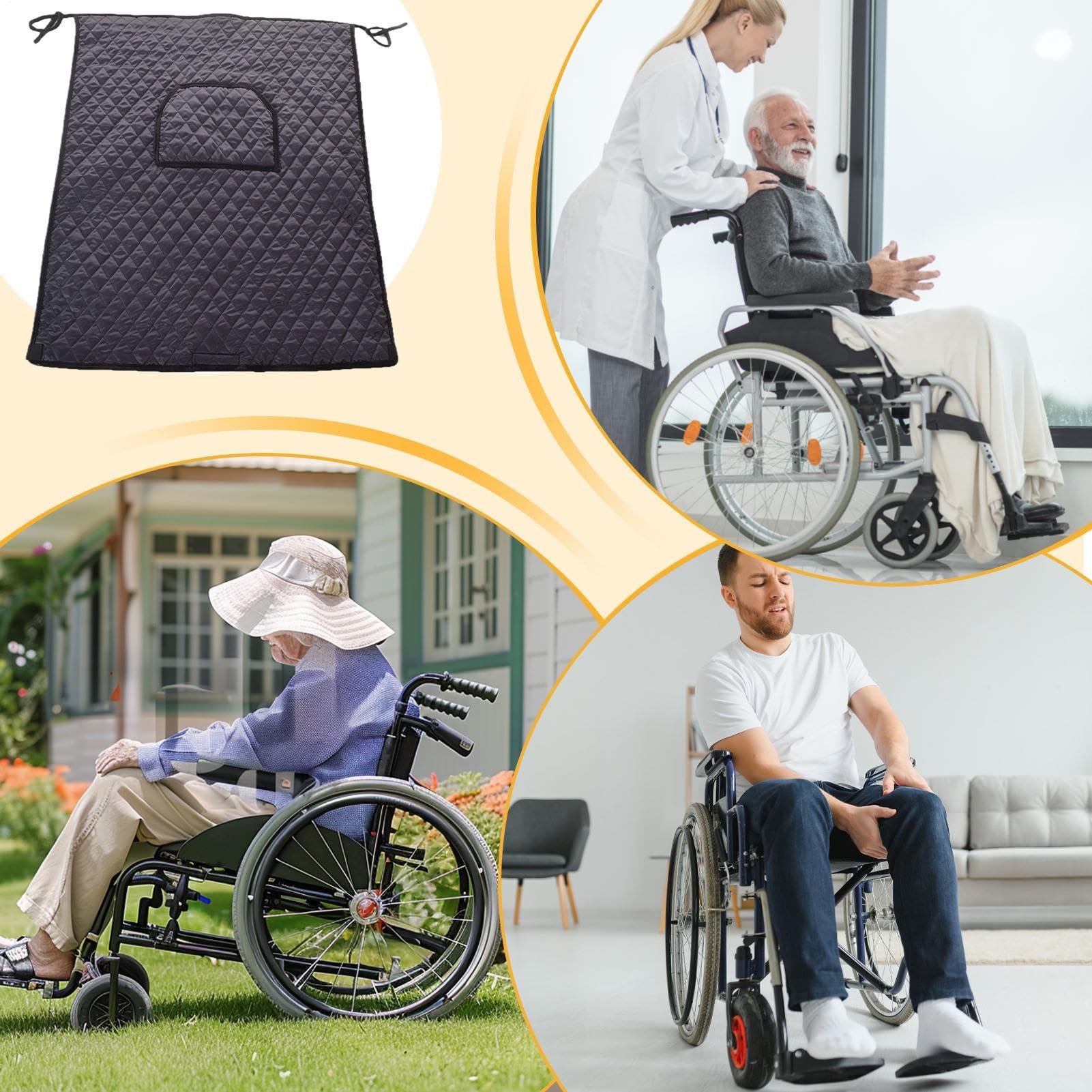 Manta para silla de ruedas – Funda ajustable resistente a la intemperie, manta impermeable para silla de ruedas – para actividades al aire libre en el hogar, enfermería, viajes diarios en clima frío