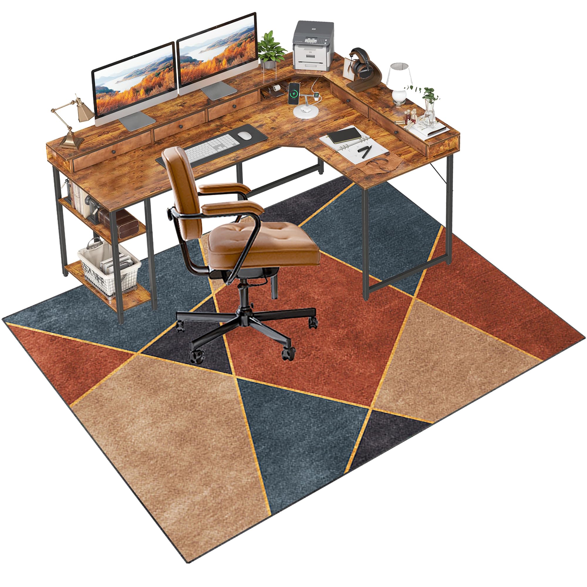 Tapis de chaise d'ordinateur 150 x 180 antidérapant sol dur