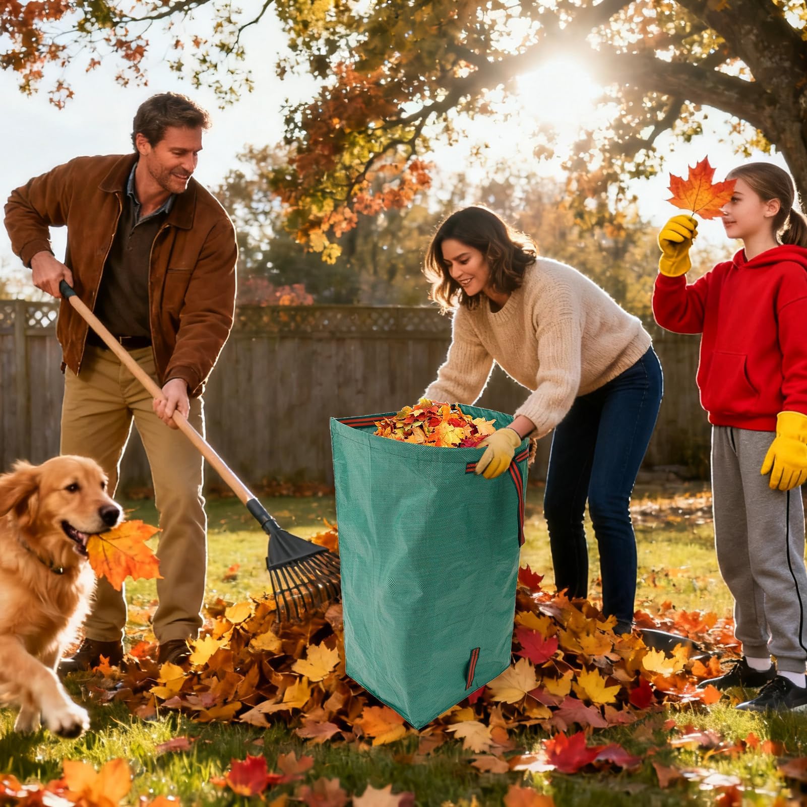 Grands sacs à déchets de jardin imperméables – 2 sacs poubelle réutilisables pour le nettoyage de la cour – Idéal pour l'élagage, les fêtes en plein air, le camping, les barbecues et l'aménagement