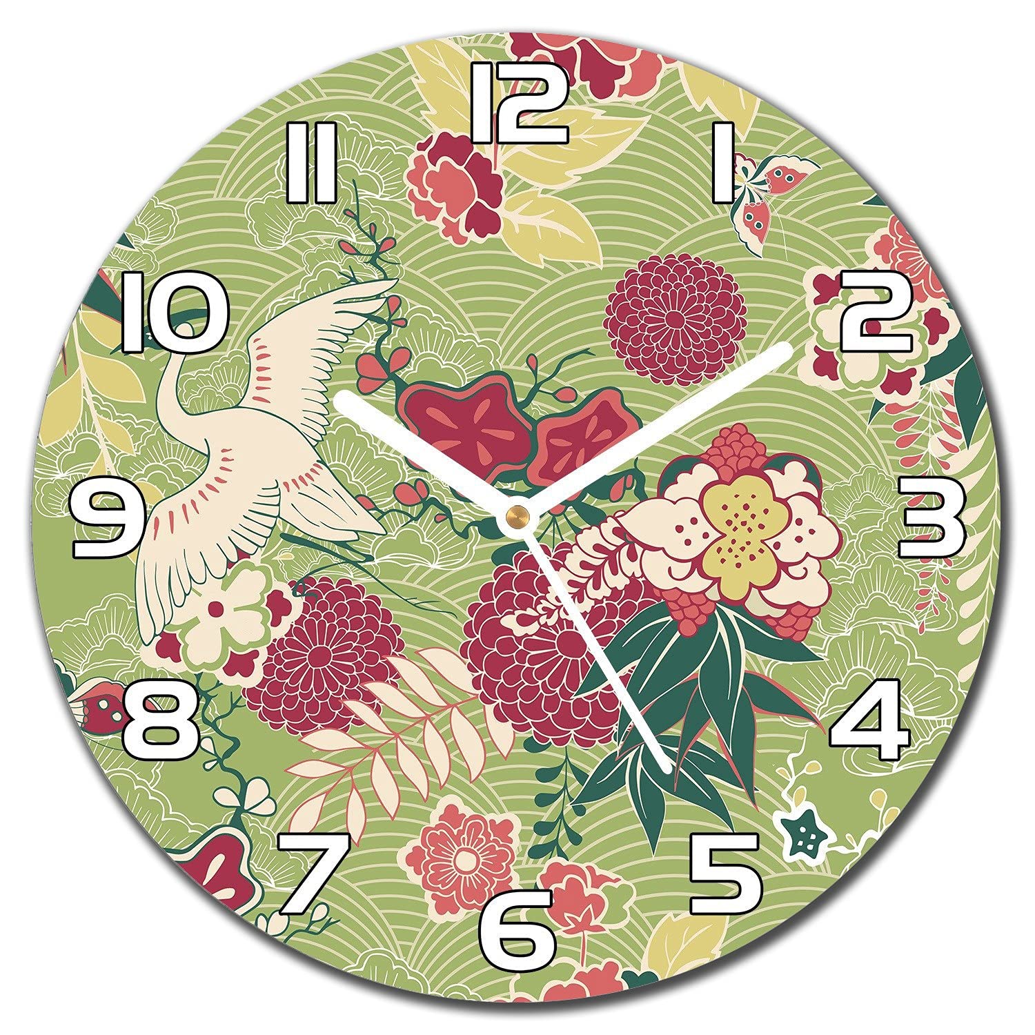 Horloge murale en verre 30 cm aiguilles blanches lisibles