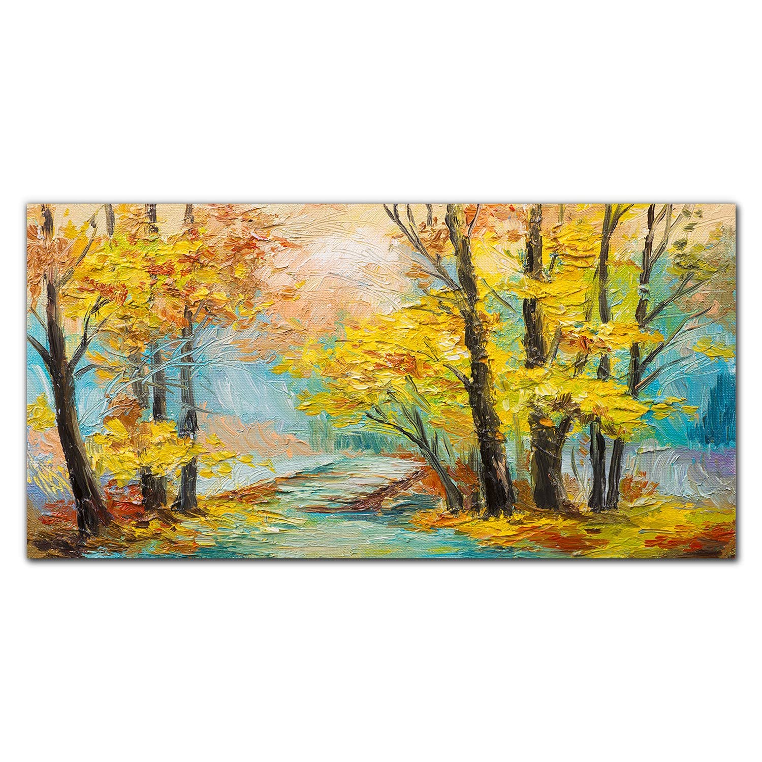 Crédence de cuisine panoramique forêt 140x70cm et fond de hotte en verre trempé mural adhésif