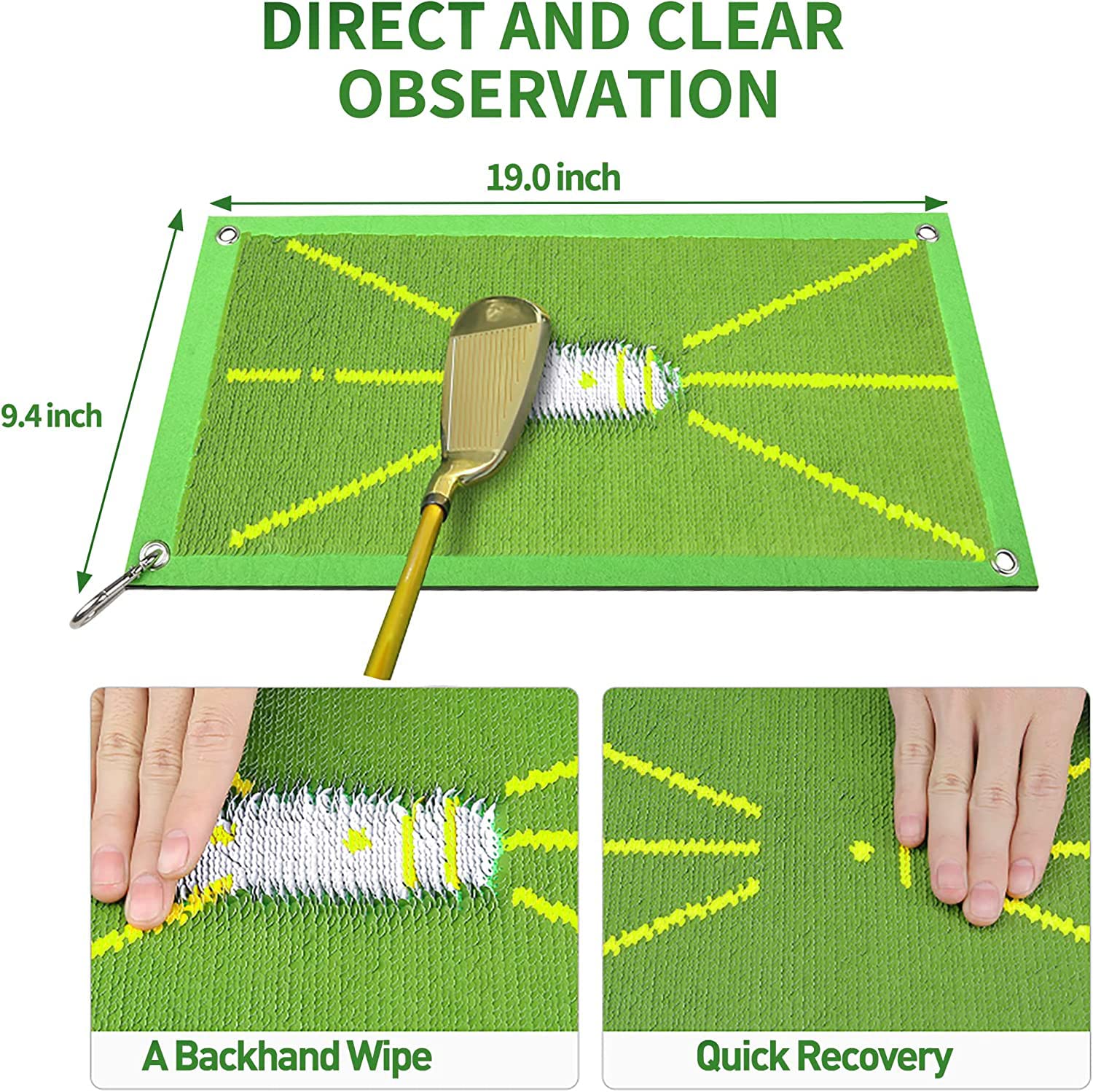 Esterilla Portátil de Golf para Análisis y Detección de la Ruta de Oscilación - Alfombrilla de Entrenamiento