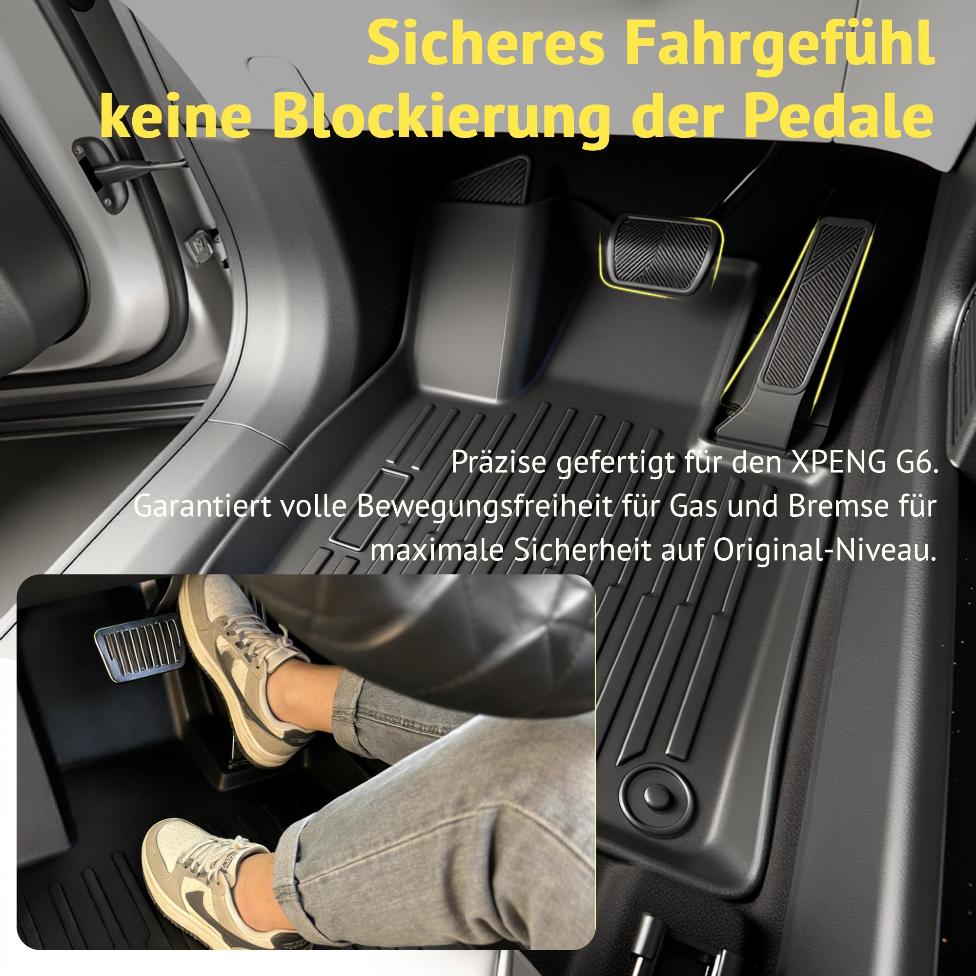 [Passgenau für XPENG G6] FOXMOD Premium TPE-Fußmatten + Kofferraummatte für XPENG G6 2026 2027 – Perfekte Passform, Geruchsneutral, rutschfest, Wasserdicht, Allwetter, Sicheres Fahren