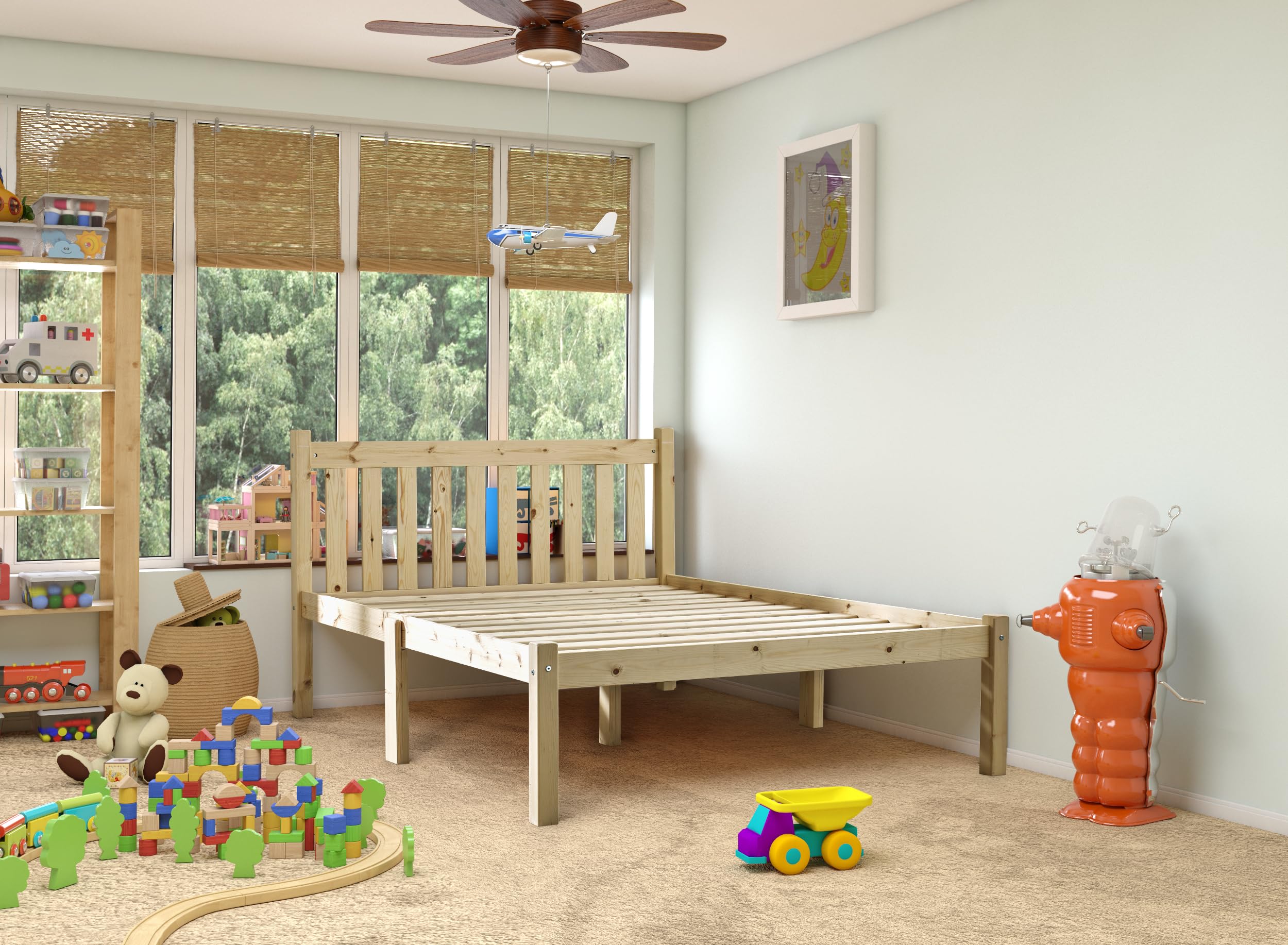 STRICTLY BEDS&BUNKS Brutus Heavy Duty Pine Bed Frame (Small Double)