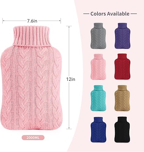 Miniatura 3 de Samply - Bolsa de agua caliente con funda tejida (2 L), 43237-2, 2L, Rosado