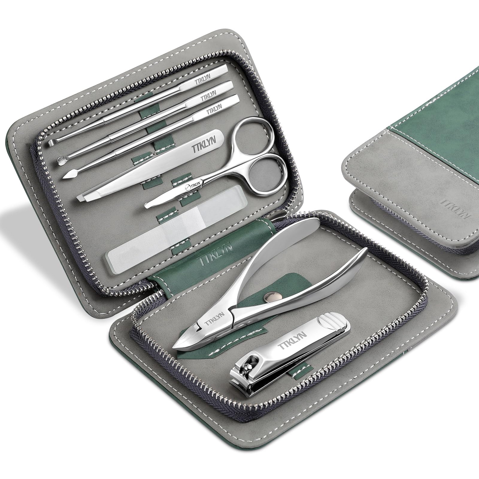 Manicure Kit for Women Stainless Steel Nail Kit with PU Leather Case Precision Pedicure Tools for Feet