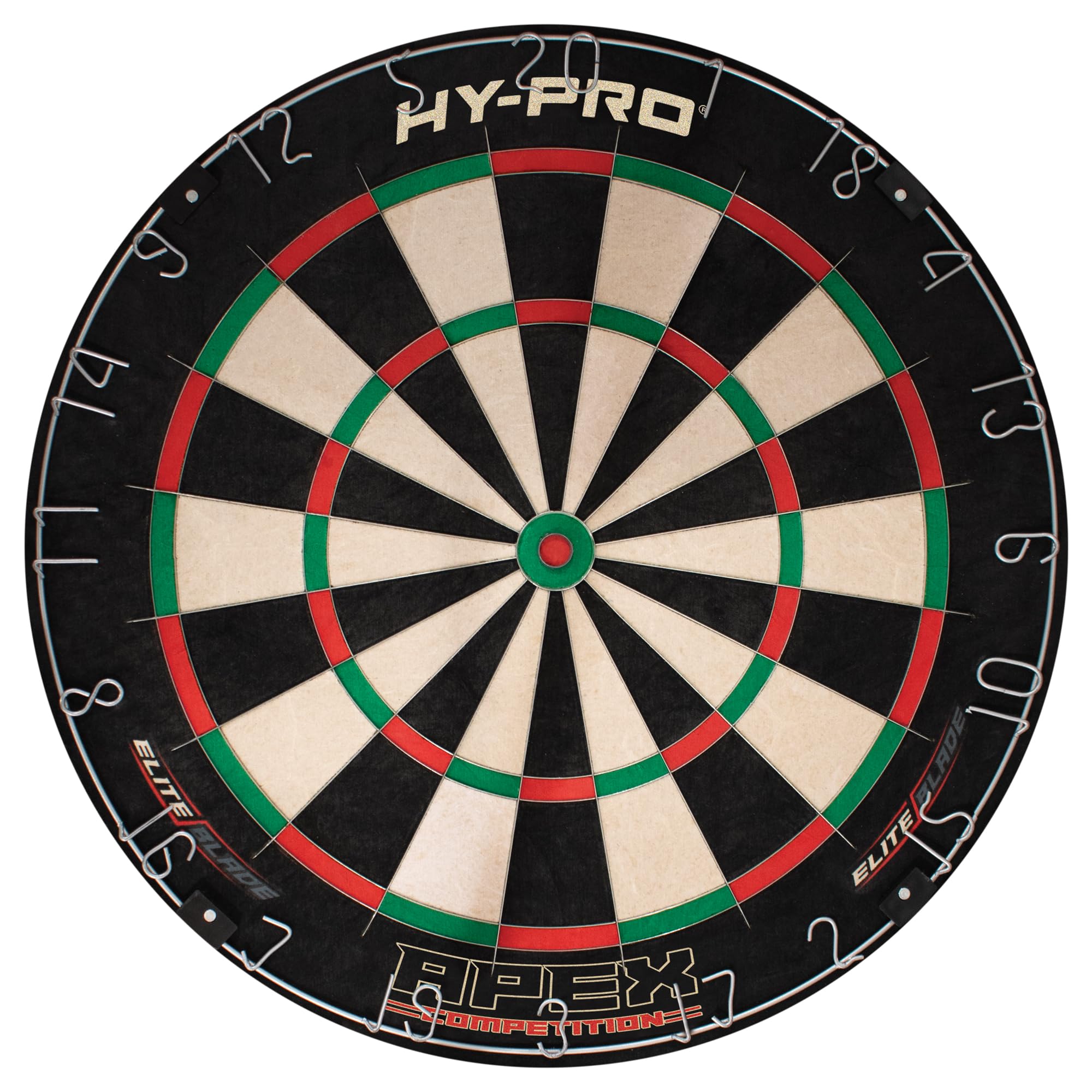 Hy-Pro Apex Professional Dart Board – Indoor & Outdoor Dartboard With Precision Blade Wire, Grade A Sisal & Mounting - Great for Easy Dart Board Set Up & Darts Practice for Indoor or Outdoor Use