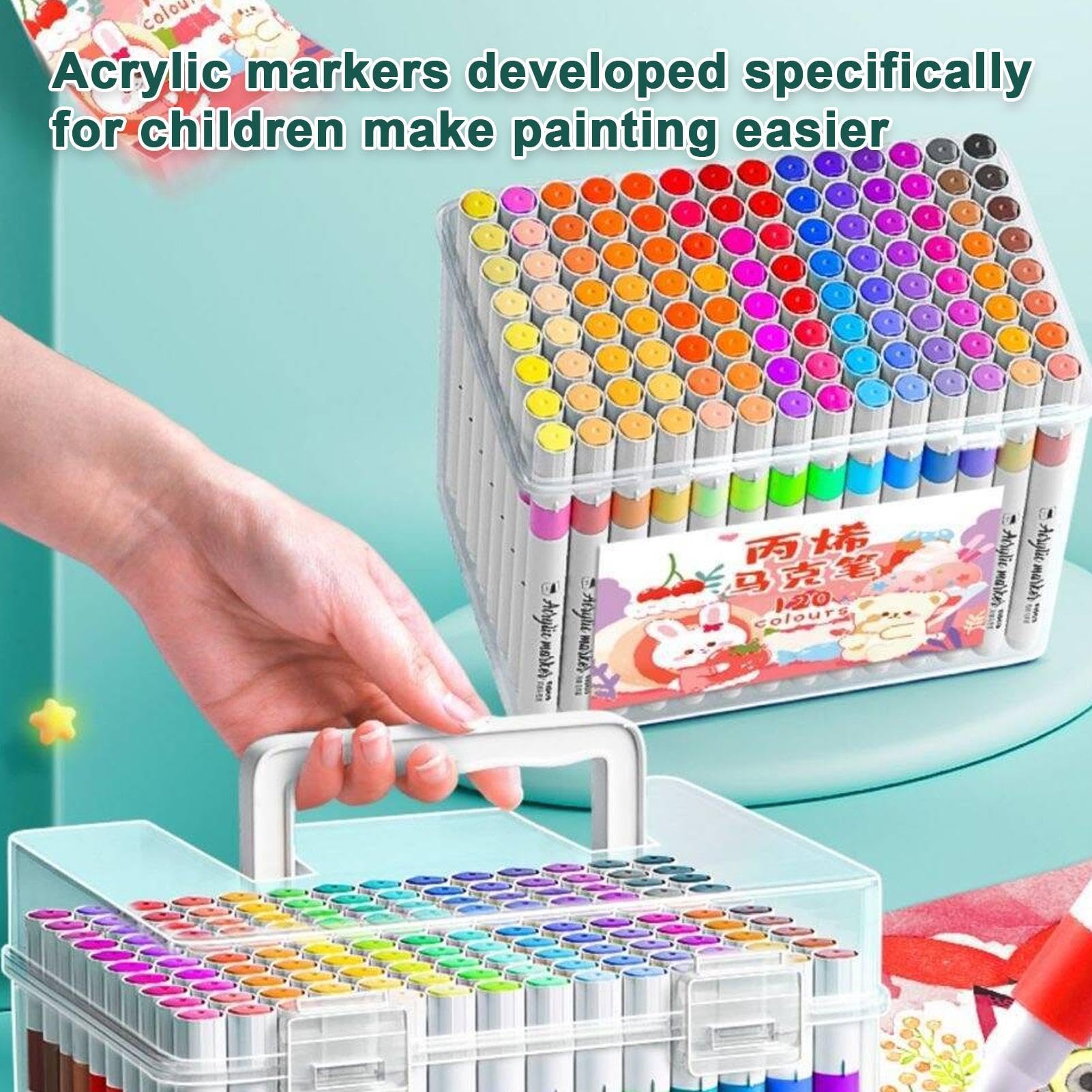 Kinder Malstifte Langlebiges Malstift-Set Für Kinder | Wasserdichte Schmutzfeste Malfarbe Stifte für Schule Kindergarten Reisebedarf Ostergeschenke