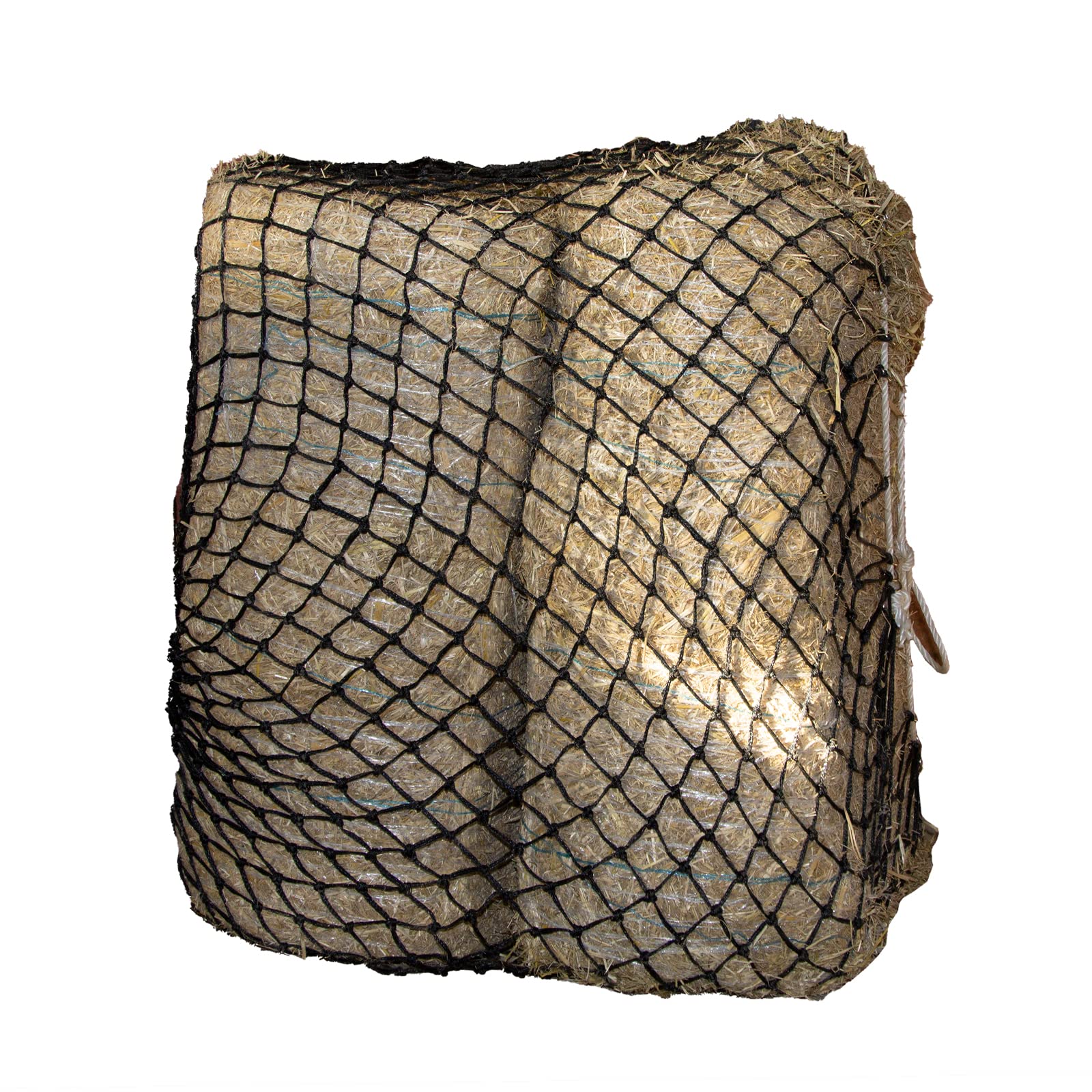 B BLOOMOAKHay Net Feeder for Horses, Durable Soft Black PE Hay Bags with 1.6" Hole, Fit 36 * 18 * 18 Square Bale Easily (50" Long)… (1 Count)