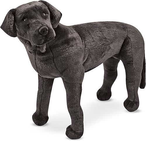 Animal de peluche realista perro labrador gigante color negro por Melissa Doug más de 2 pies de altura