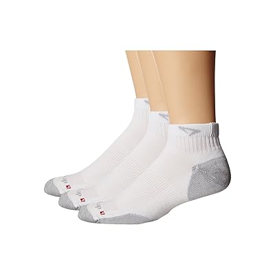 Drymax Running Quarter Crew 3 Pair Pack Low Cut Socks Shoes White/Grey