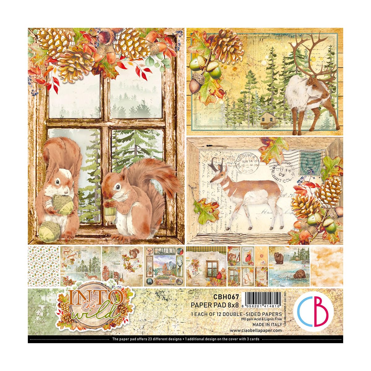 Ciao BellaInto The Wild 8"x8" Double Sided Paper Pad