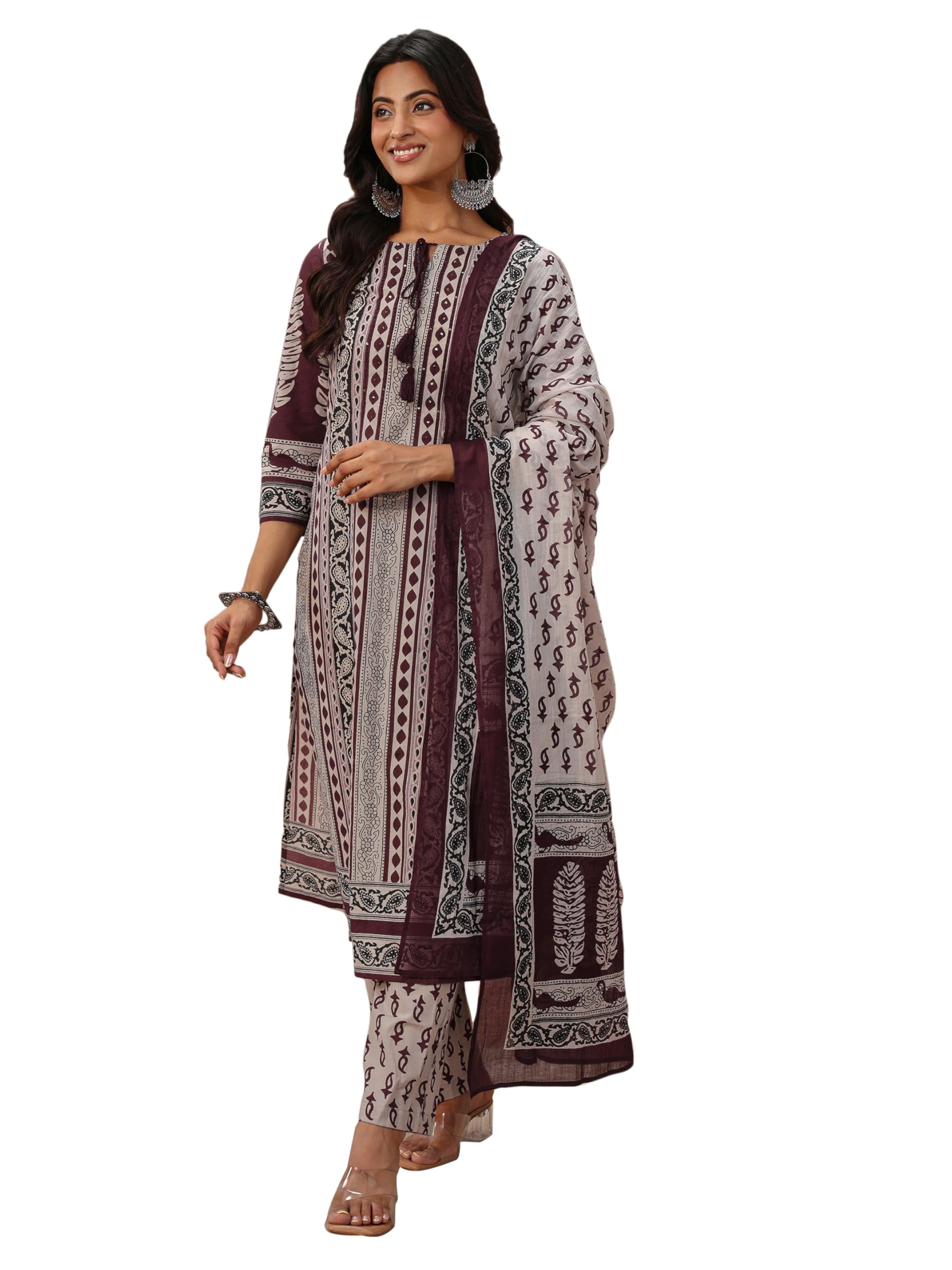 Printed Cotton Straight Kurta With Trouser and Dupatta | daily wear suit-image-45
