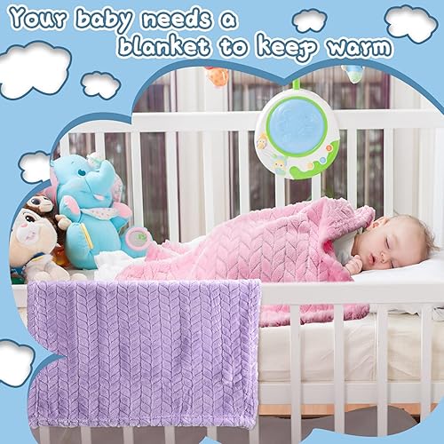 Miniatura 7 de 4 unidades de manta mullida para bebé, manta de bebé para niños y niñas, suave y cálida manta de recepción de bebé, manta de cama de bebé, manta de