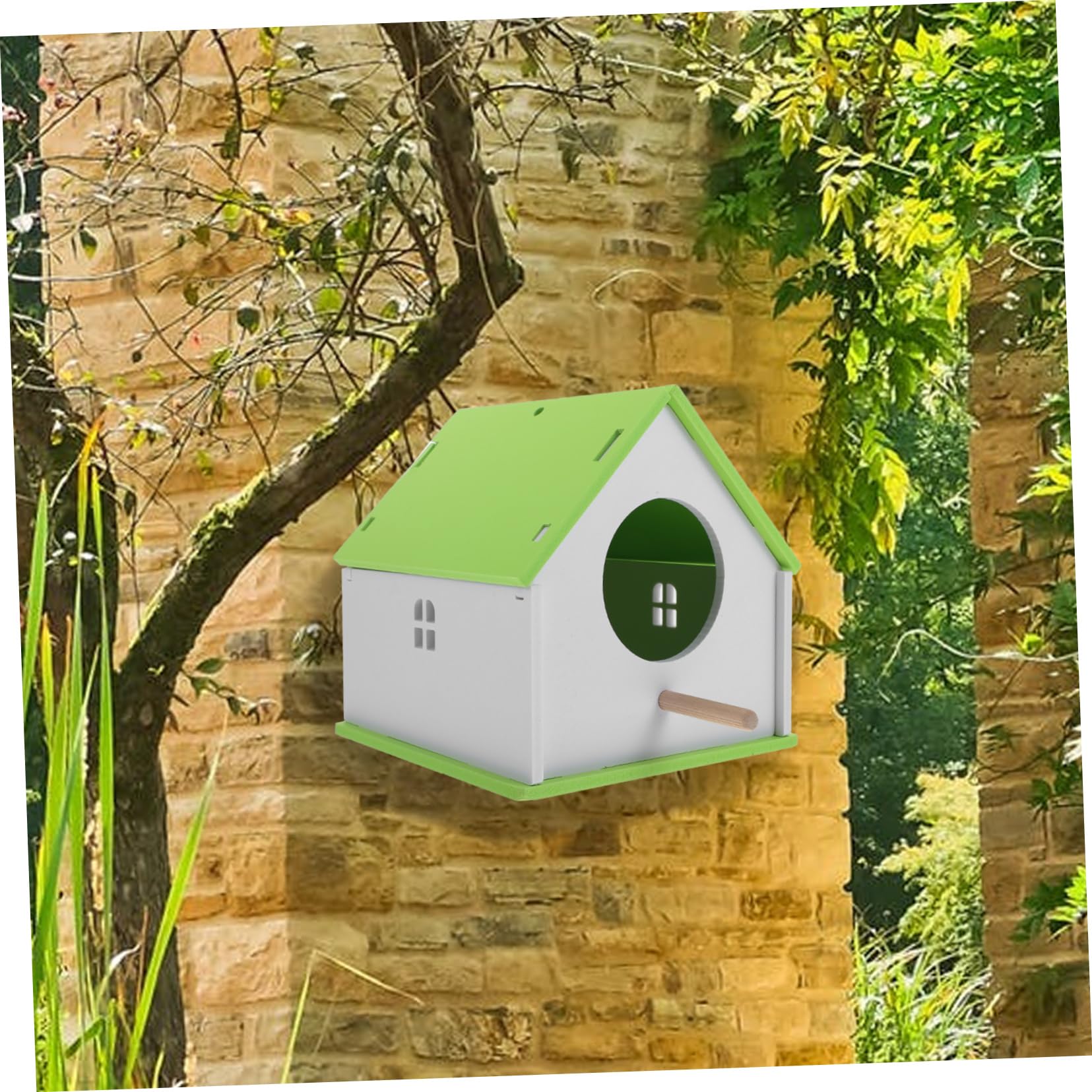 Nido per Uccelli da Giardino Medio Verde Mangiatoia e Rifugio Robusto per Pappagalli Casetta Esterna in Materiale Durevole con Ampio Spazio e Comoda Pulizia per Gabbie e Ambienti e