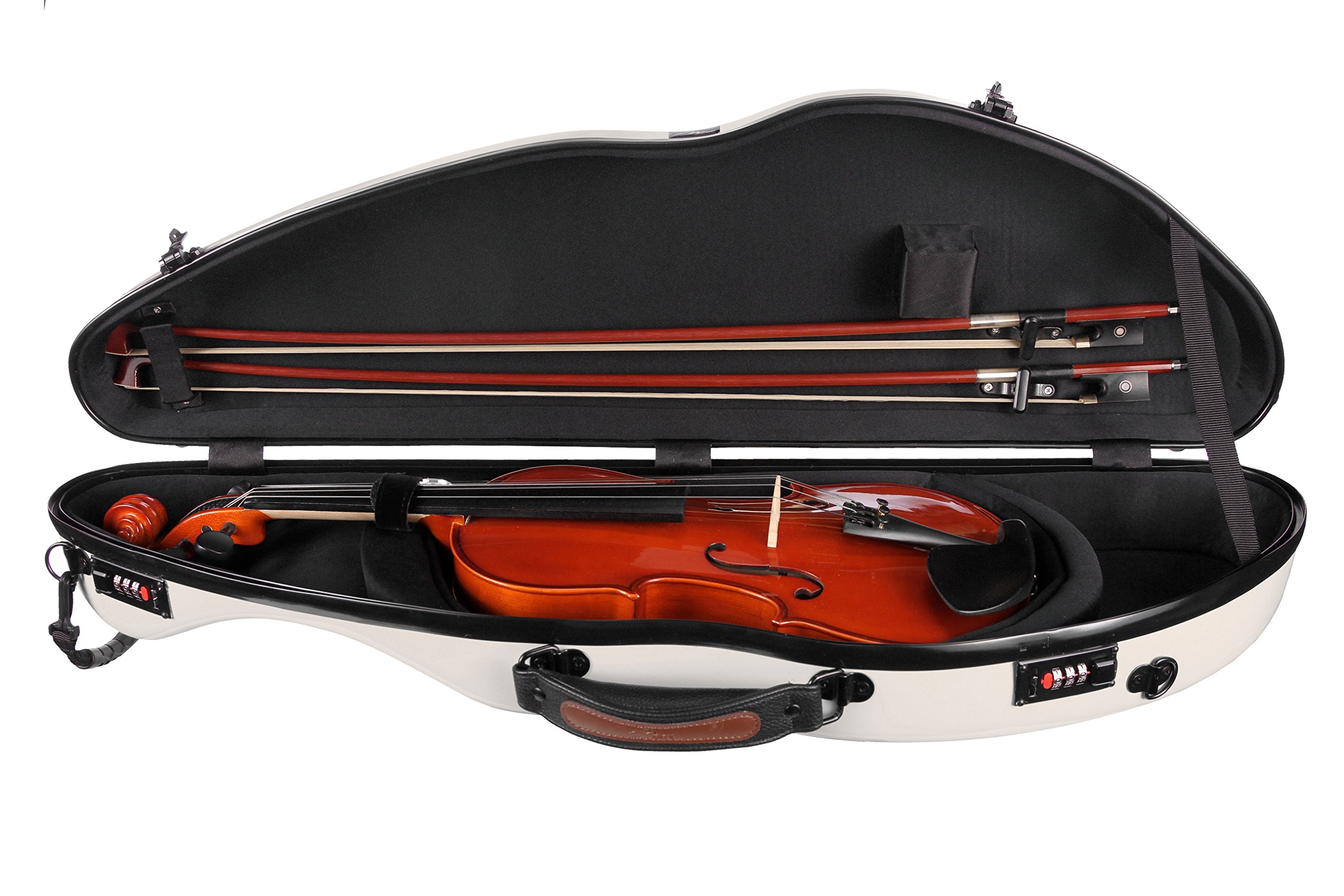 Geigenkoffer Fiberglass 4/4 Safe Flight perle M-case + Musiktasche