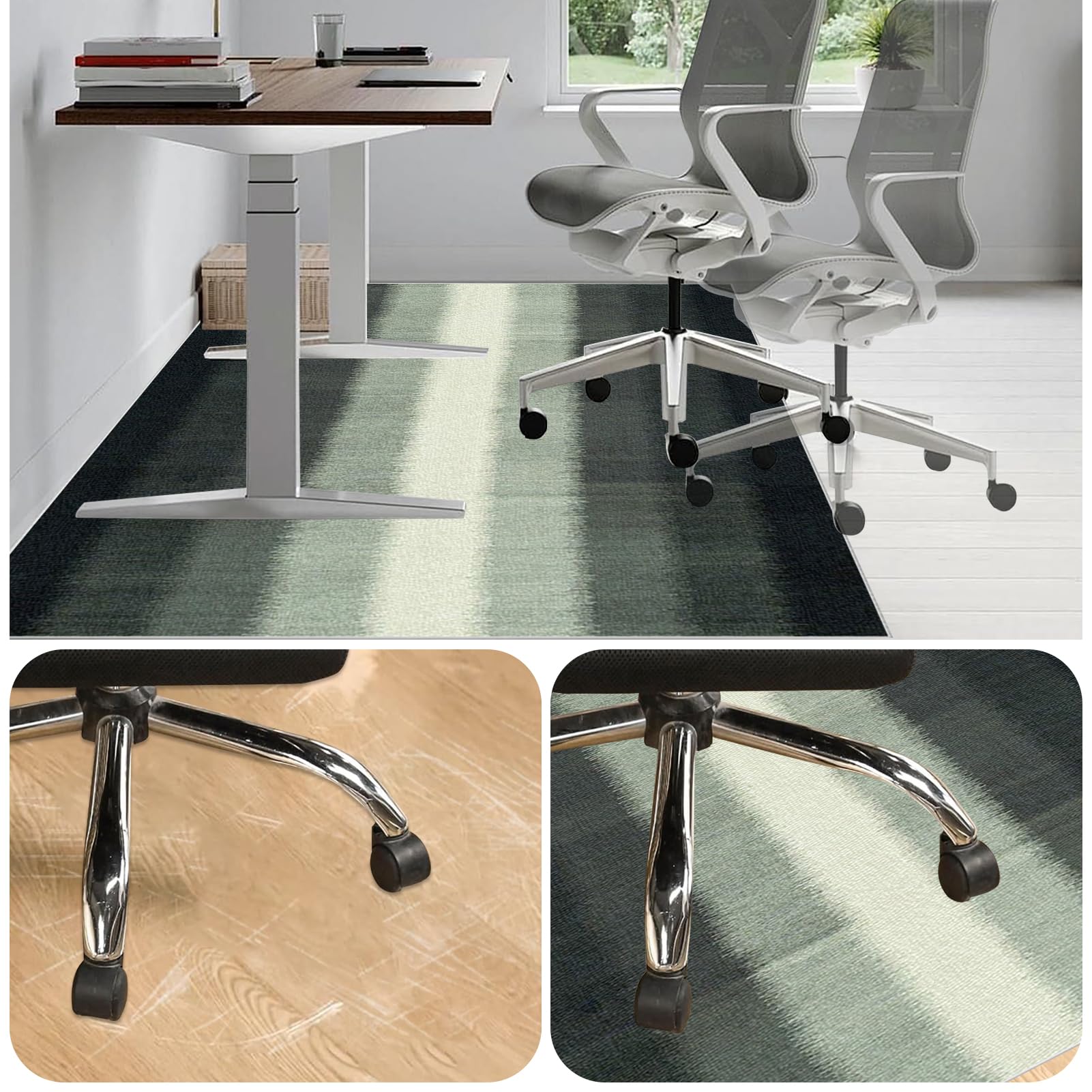 Alfombra Silla de Oficina para Suelos Duros, Alfombra Gaming Suelo, Alfombrilla Protectora para Silla de Oficina, Alfombrilla de Escritorio para Parquet, Protector Suelo Silla Ruedas 90 x 140 cm