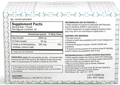 Miniatura 2 de Suplemento ovofólico de inositol - Myo-inositol y D-Chiro Inositol Plus Folato Activo- Proporción ideal 401 - 30 sobres