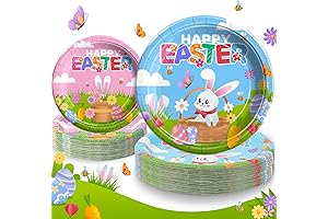 Easter Themed Party Paper Plates 40 Counts, 9inch and 7inch Easter Colorful...