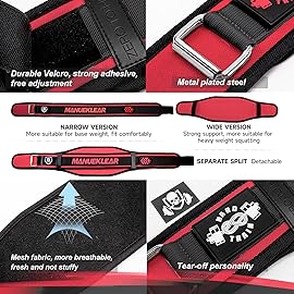 Weight Lifting Belt, Lifting Belts for Women Men,MANUEKLEAR Weightlifting Belt Quick Locking Back Support for Bodybuilding, Fitness, Powerlifting, Cross Training, Squats, Workout, Exercise (Ruby Red, XL40-45inches)