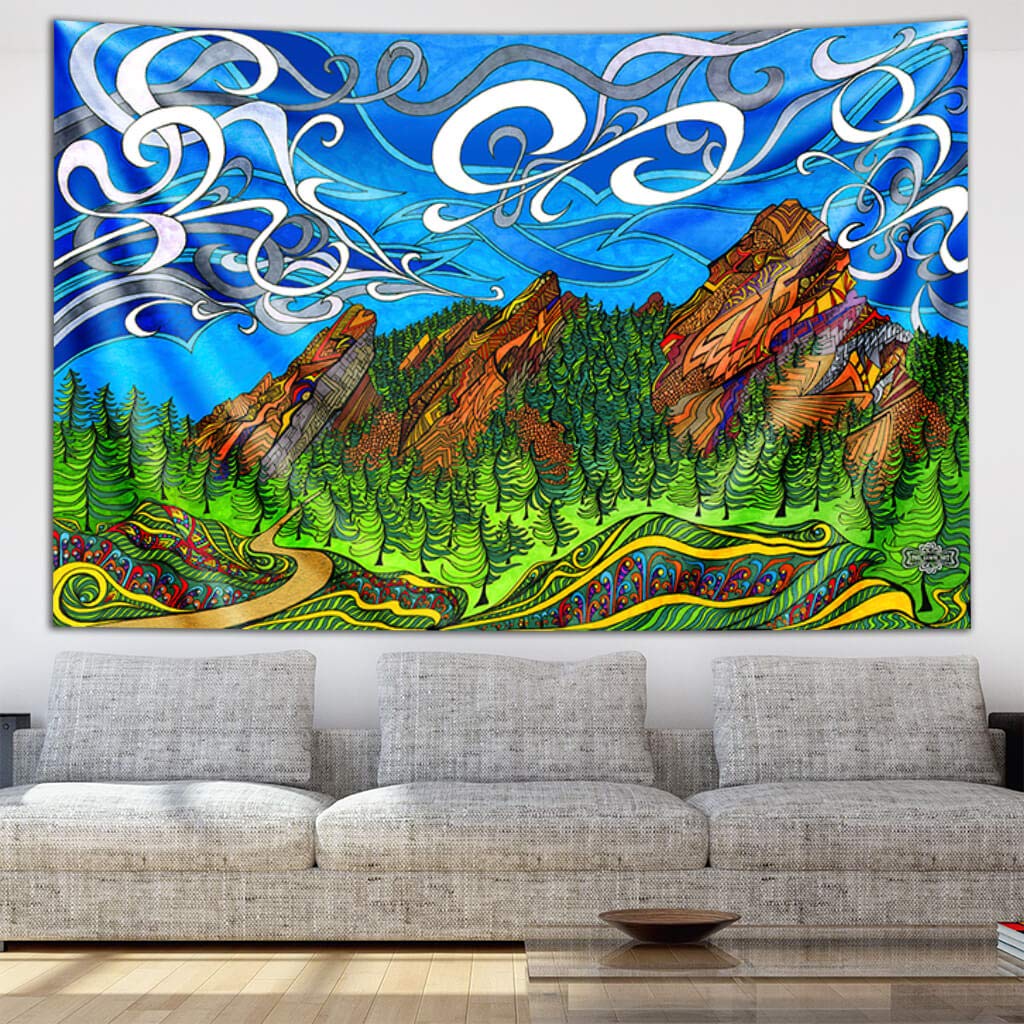 Third Eye Tapestries“Flat Irons” Wall Tapestry by Phil Lewis - Psychedelic Art Tapestry - Hanging Modern Art Tapestry (40x60)