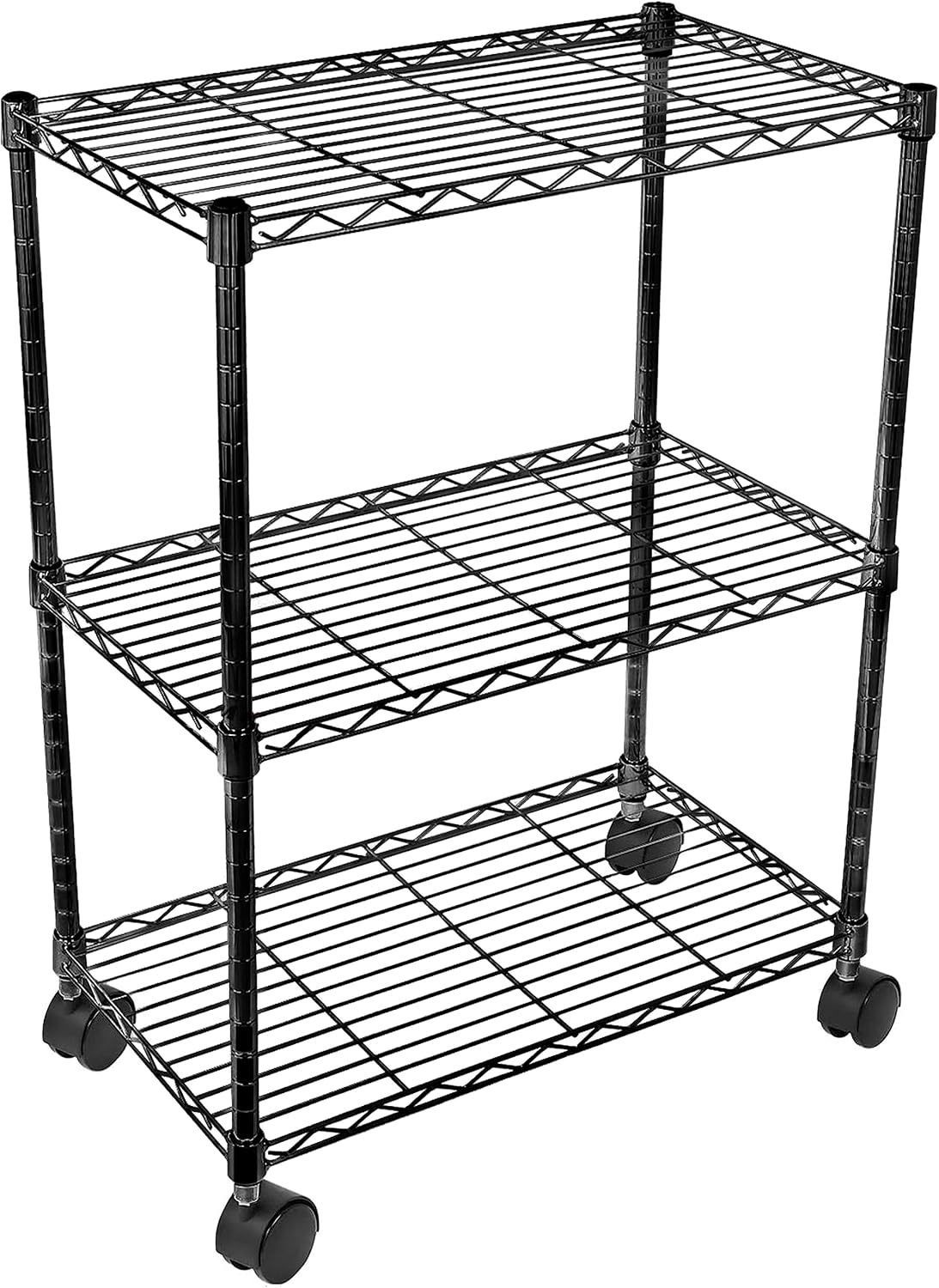 YSSOA Heavy Duty 3Shelf Shelving with Wheels, Adjustable Storage Units, Steel
