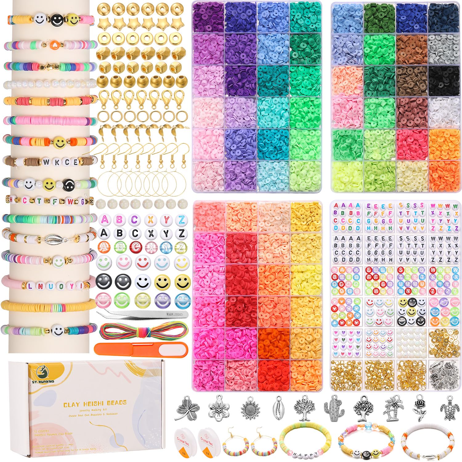 Amazon.com: St.Kunkka 15400 PCS 72 Colors Clay Beads Bracelet