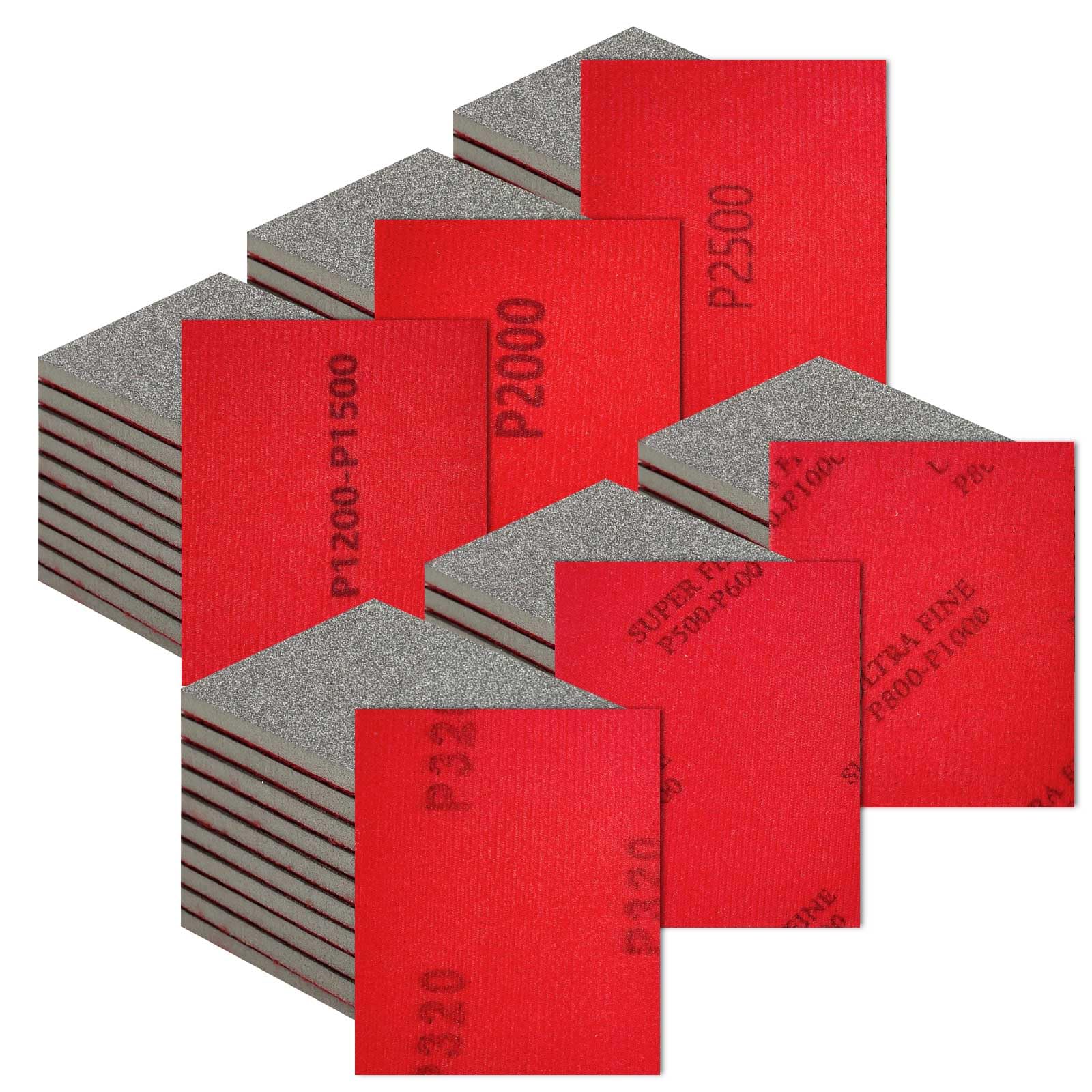 Sanding Sponge Set 60 Pcs 320-2500 Grit Sanding Block Pads Dry Wet Sanding Sponge Soft Foam Fine Drywall Sandpaper for Crafts Furniture Wood Model