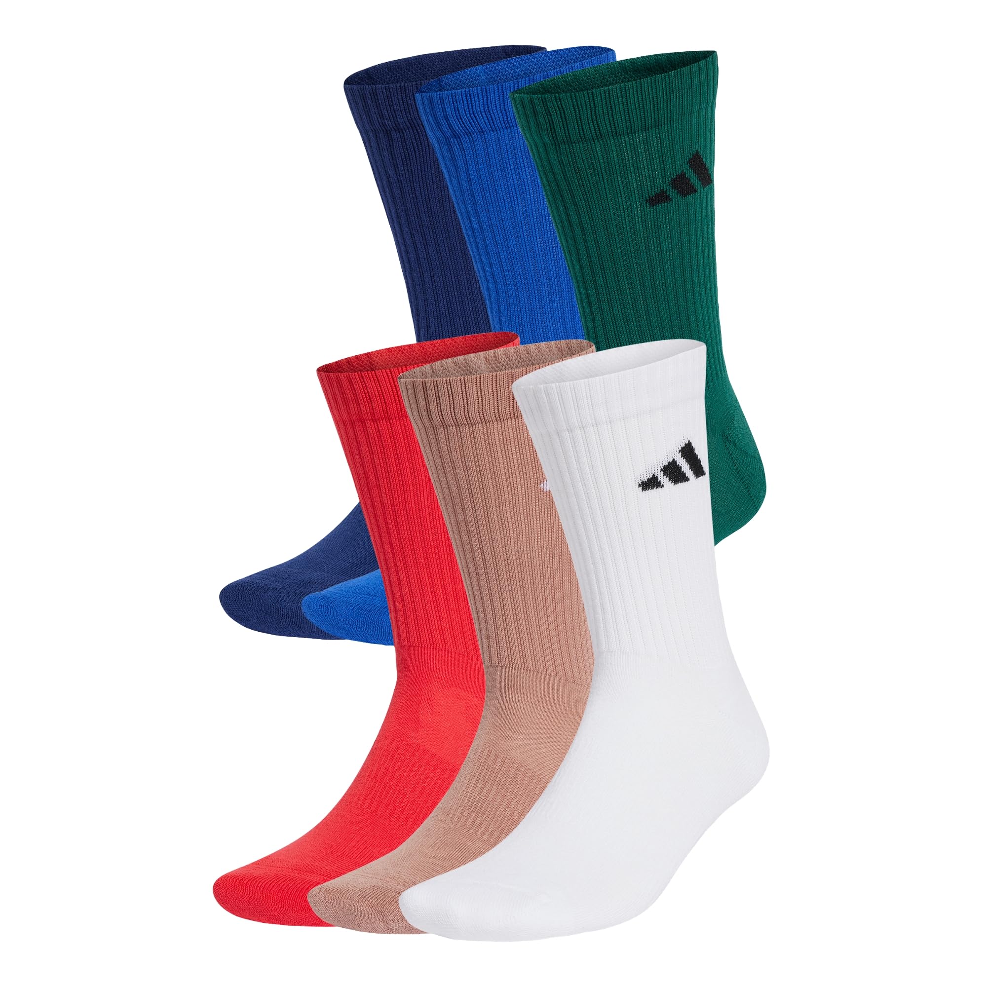 adidas Unisex Calcetines clásicos Cushioned, Royal Blue/Dark Blue/Warm Clay/Pure Ruby, 43-45