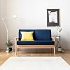 Karimoku WD43026449 Sofa, 2 Seater, Navy 9449, Premium Suede Faux Leather , 54.3 inches 138 cm Wide, 31.5 inches 80 cm Deep, 30.7 inches 78 cm High, 16.5 inches 42 cm Seat Height