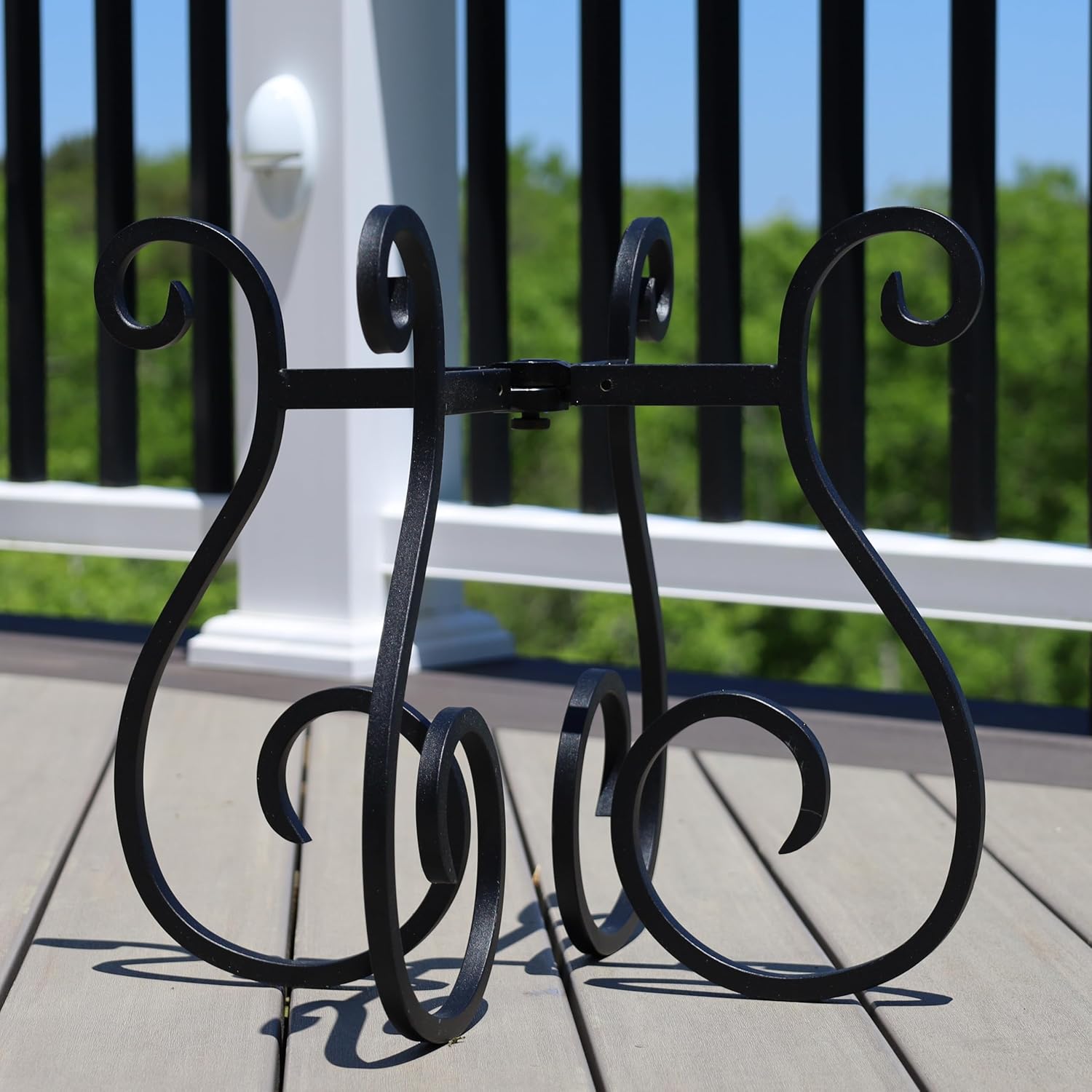 Gardien Adjustable Plant Stand Indoor Outdoor, Mid Century Modern Medal Holder for Large Planters