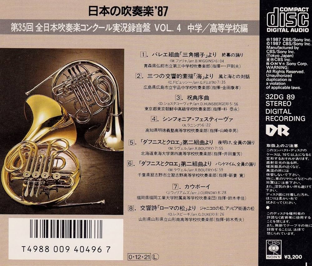 1987年 全日本吹奏楽コンクール課題曲 [A・B］ 1987年【全日本吹奏楽コンクール課題曲】渚スコープ [公募入選作