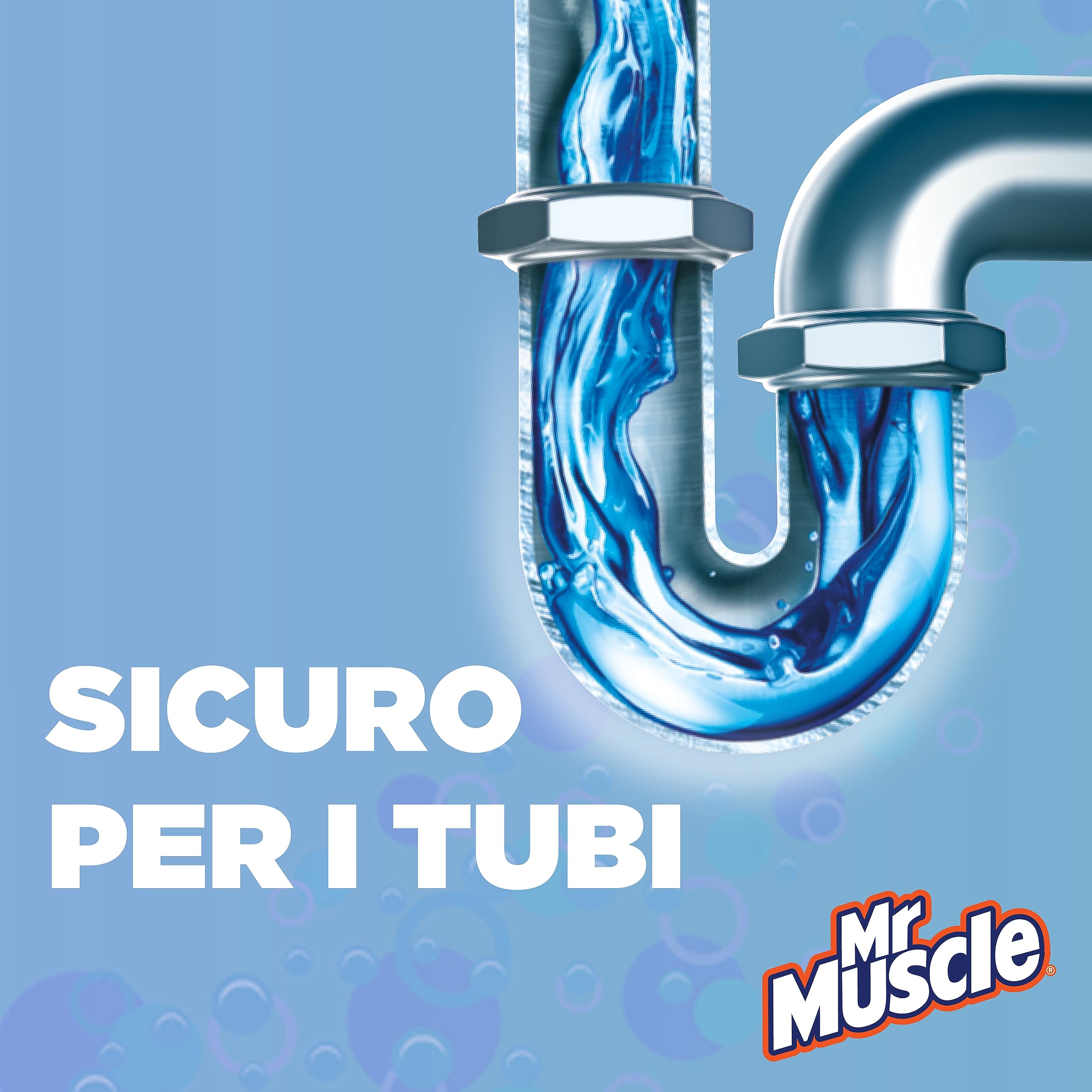 Mr Muscle Sciogli Capelli, Stura Lavandini e Scarichi, Disgorgante, Forte per Capelli e Peli di Animali, Sicuro per i Tubi - Formato scorta da 6 pezzi da 500ml