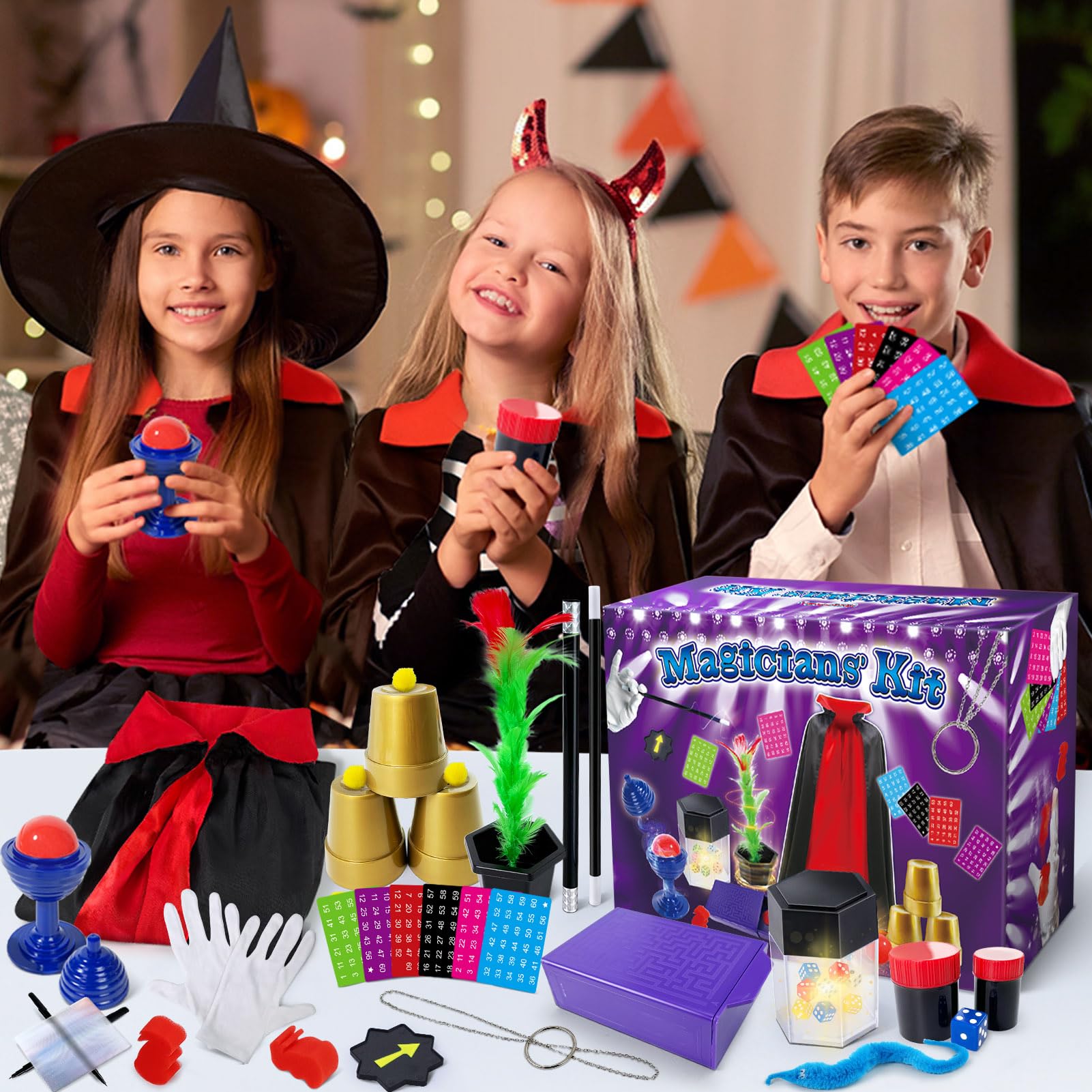 PATIFEED Giochi di Magia per Bambini dai 6 agli 8 Anni, Costume da Mago per Bambini dai 6 ai 7 8 9 10 11 12 Anni