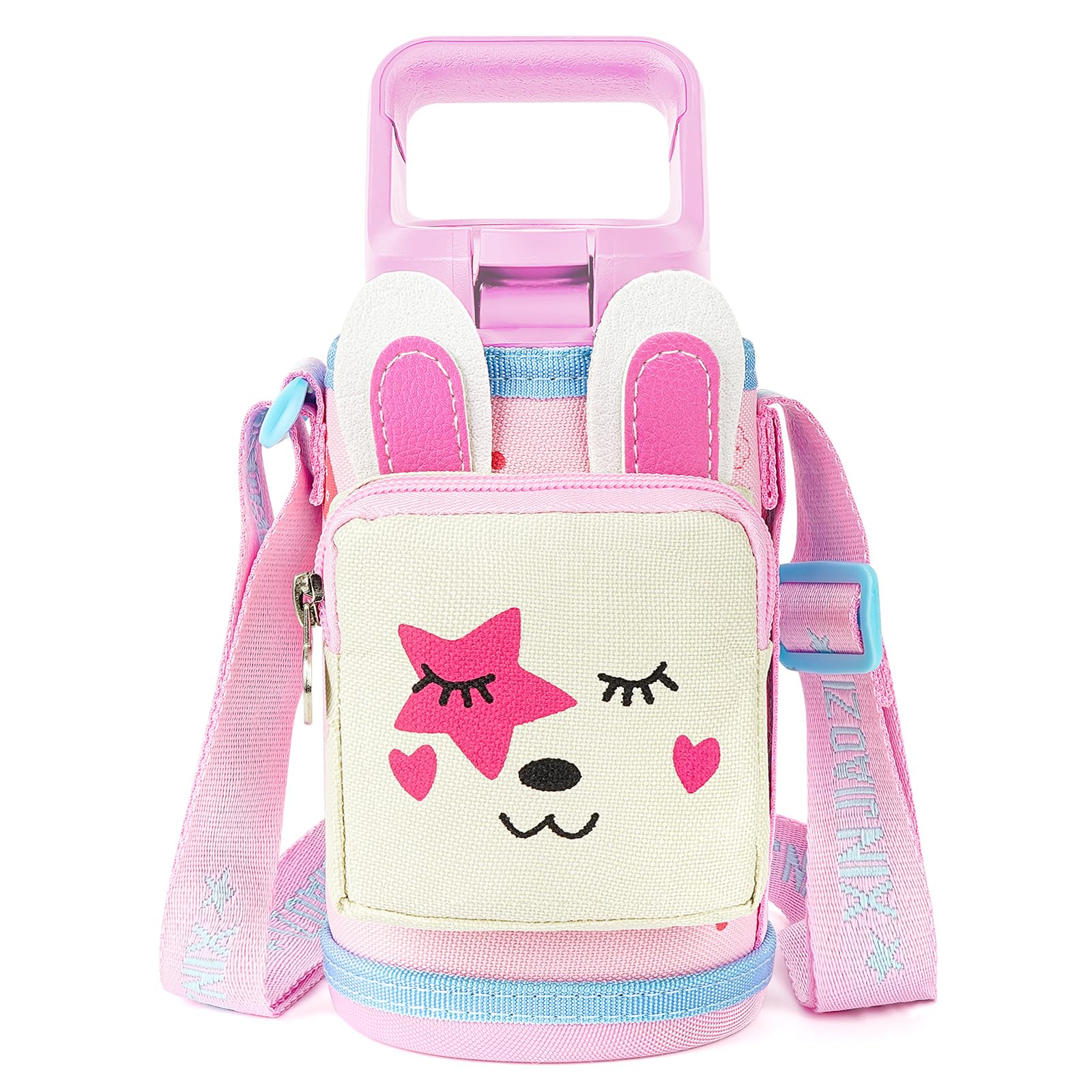 Linkidea Water Bottle Carrier with Strap Compatible with YETI Rambler Jr. 12oz, Simple Modern 14oz, Hydro Flask Kids Bottles, Bottles Sling Holder