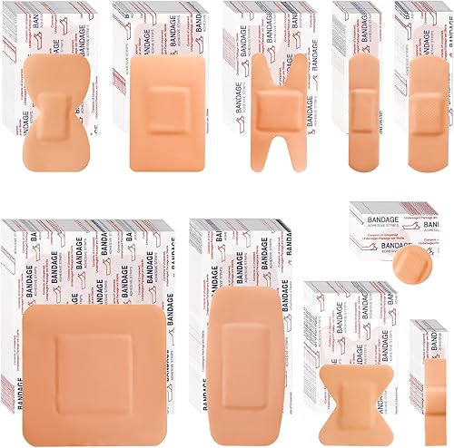 Paquete variado de vendajes, 800 vendajes surtidos a granel, vendaje adhesivo grande para la punta de los dedos, vendaje impermeable transpirable