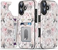 Vista 488 de LETO para iPhone 15 Pro Funda tipo cartera - Tapa tipo folio con patada - Diseños de moda - Tarjetero - Funda protectora para mujeres y niñas - 6.1