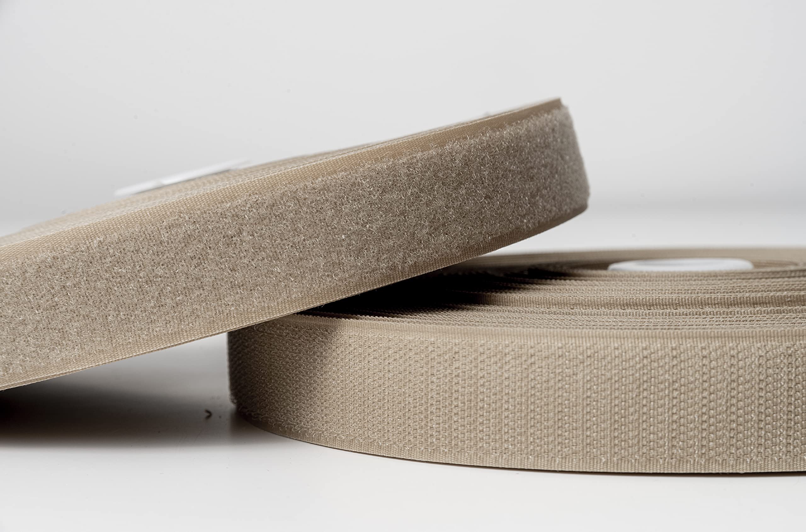 IPEA Ruban à déchirer (non adhésif) à coudre - 25 mètres x 20 mm - Bande de couture extra forte pour décoration de maison vêtements - Corde crochet et anneau - Couleur beige