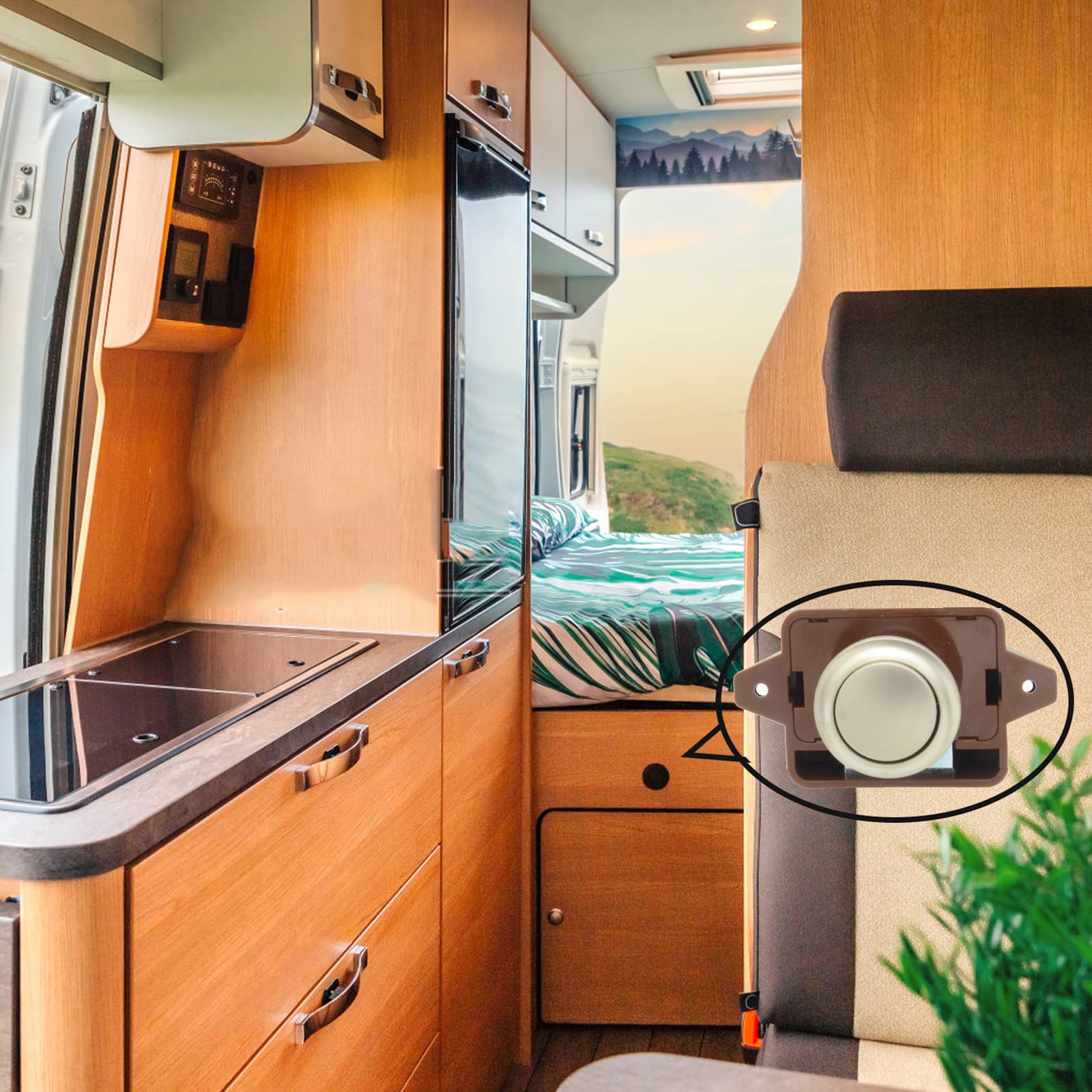 Vastsea 2 Pezzi Caravan Push Lock, Senza Chiave Chiusura Della Porta a Pulsante, Pulsante Per Serratura Armadio, per Camper, Caravan,Furgone, Yacht, Cabinet Door