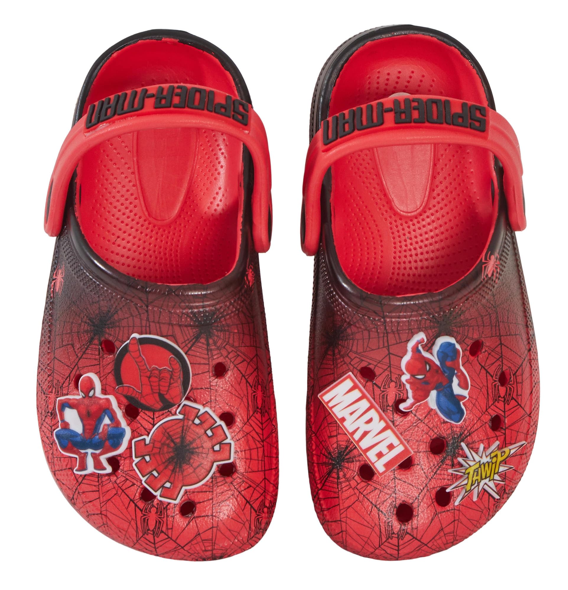 Enfants Spidey et Ses Incroyables Amis Spiderman Sabots Sandales avec Breloques Badges curseurs d'été avec Bride à la Cheville Chaussures de Plage