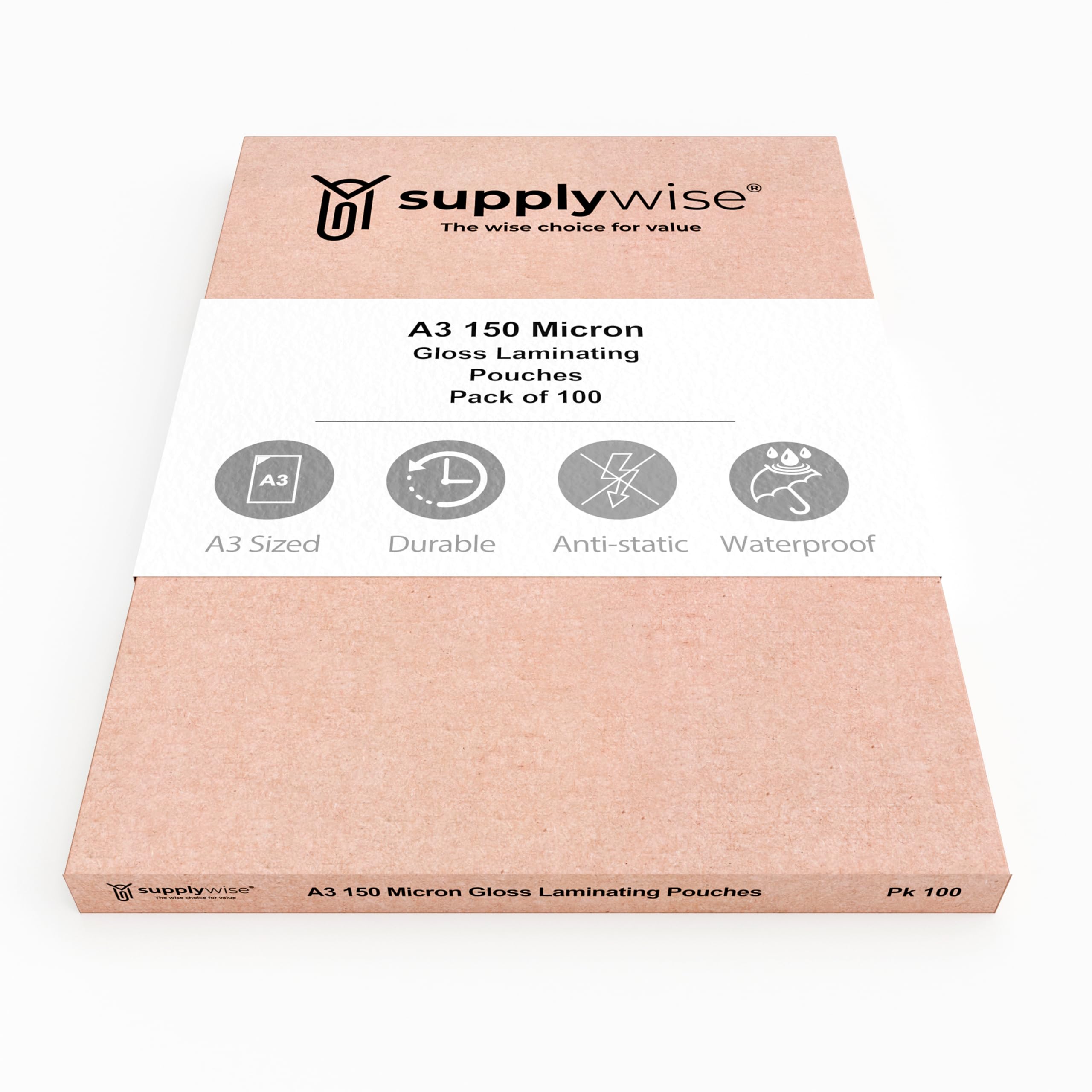 Supplywise A3 Laminating Pouches, 100x Laminating Sheets A3, 150 Micron Transparent Gloss Durable A3 Laminating Pouches, Great for All presentations - Flexible Rigidity for Everyday Use - Image 4