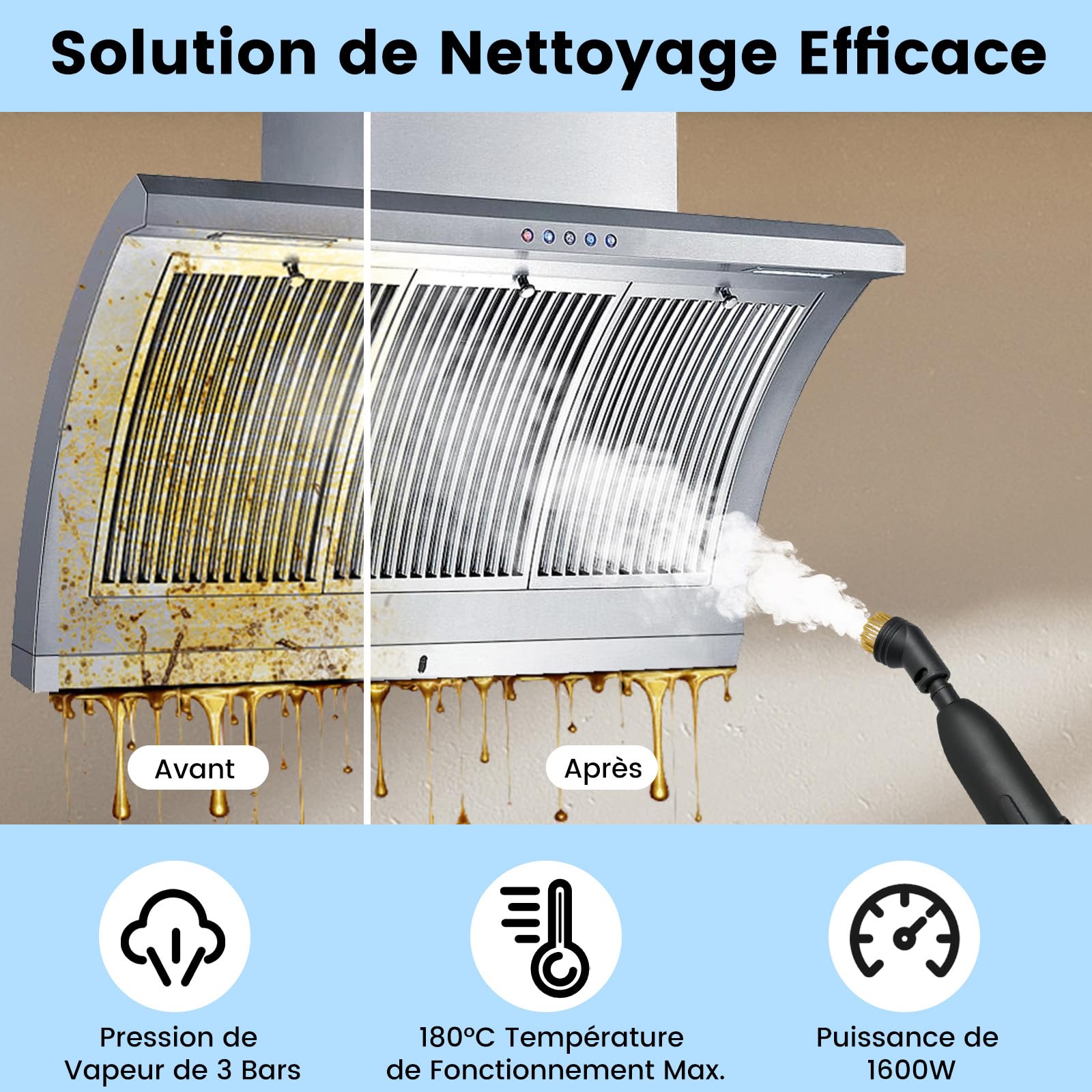 COSTWAY Nettoyeur Vapeur Portatif 1600W avec 11 Accessoires, Balai Vapeur Durée d'Utilisation Illimitée Réservoir d'Eau 1L, Nettoyant Vapeur Chauffage en 10 s pour Sol Canapé Tapis Rideaux (Jaune)