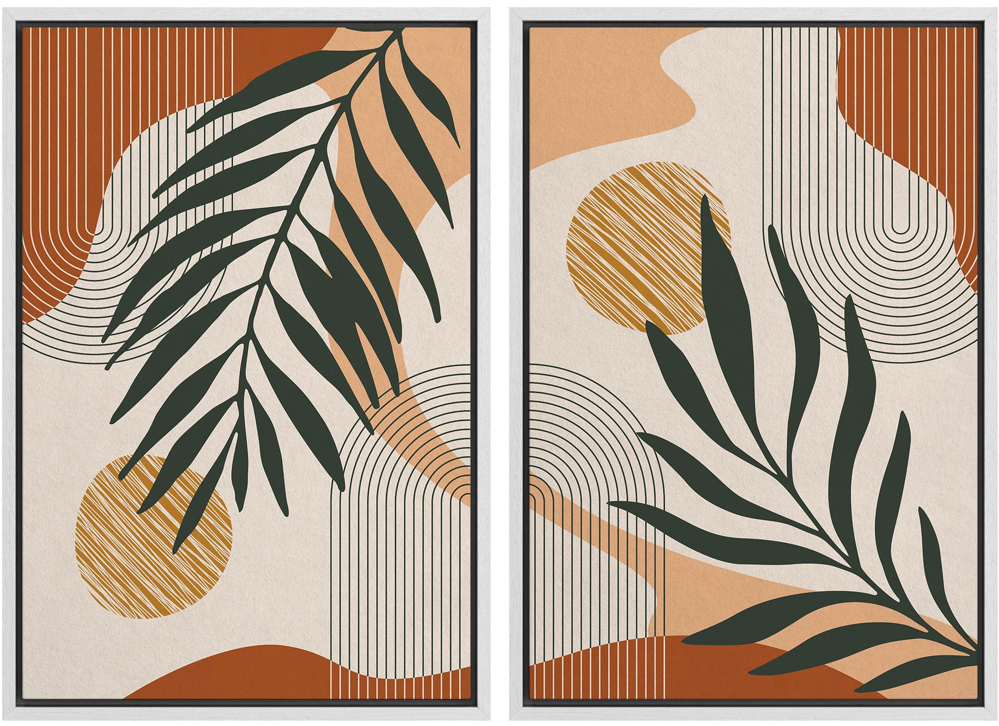SIGNFORD Framed Canvas Print Wall Art Set Soft Hydrangea Pair Light Blue Florals with Green Leaves Illustration Modern Art Decorative Nordic Nature for Living Room, Bedroom, Office - 24"x36"x2 White — view 84
