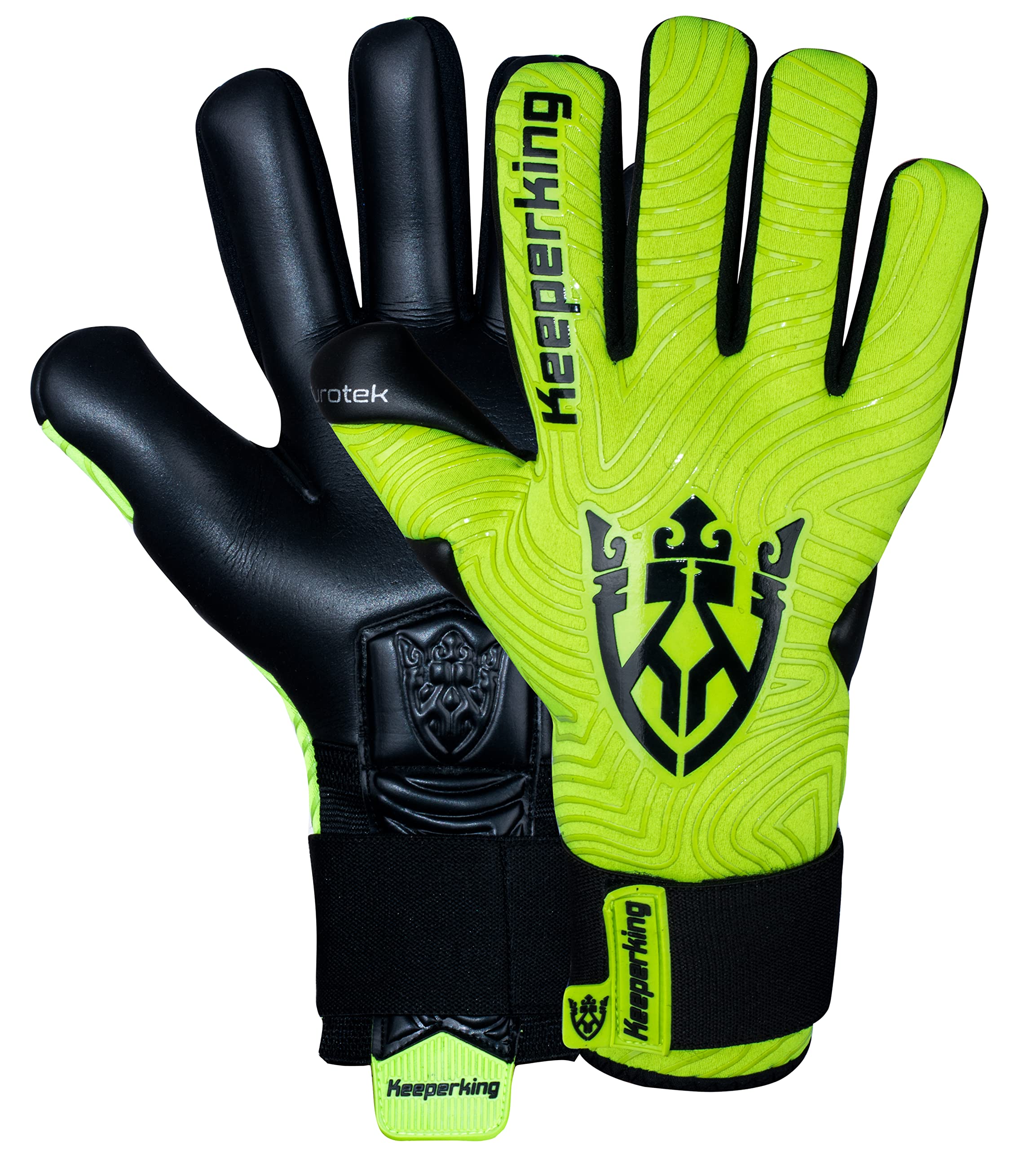 Keeperking Guanti da portiere per adulti, da calcio, da uomo, cuciture interne, impugnatura professionale, 4 mm, vestibilità sicura, unisex, Jonior, varie misure e colori